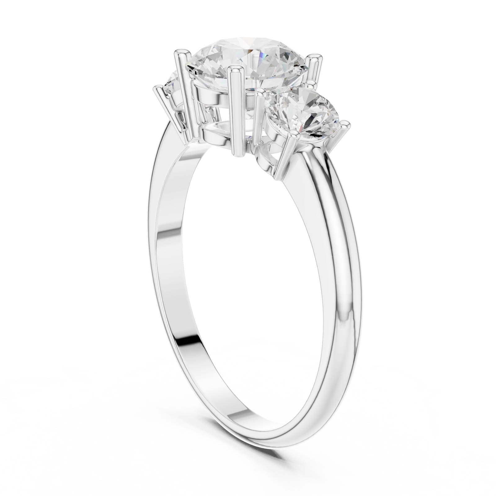 1.60 Ct. Round Diamond Three-Stone Ring with Classic Prong Setting (DDLR-1099) 11
