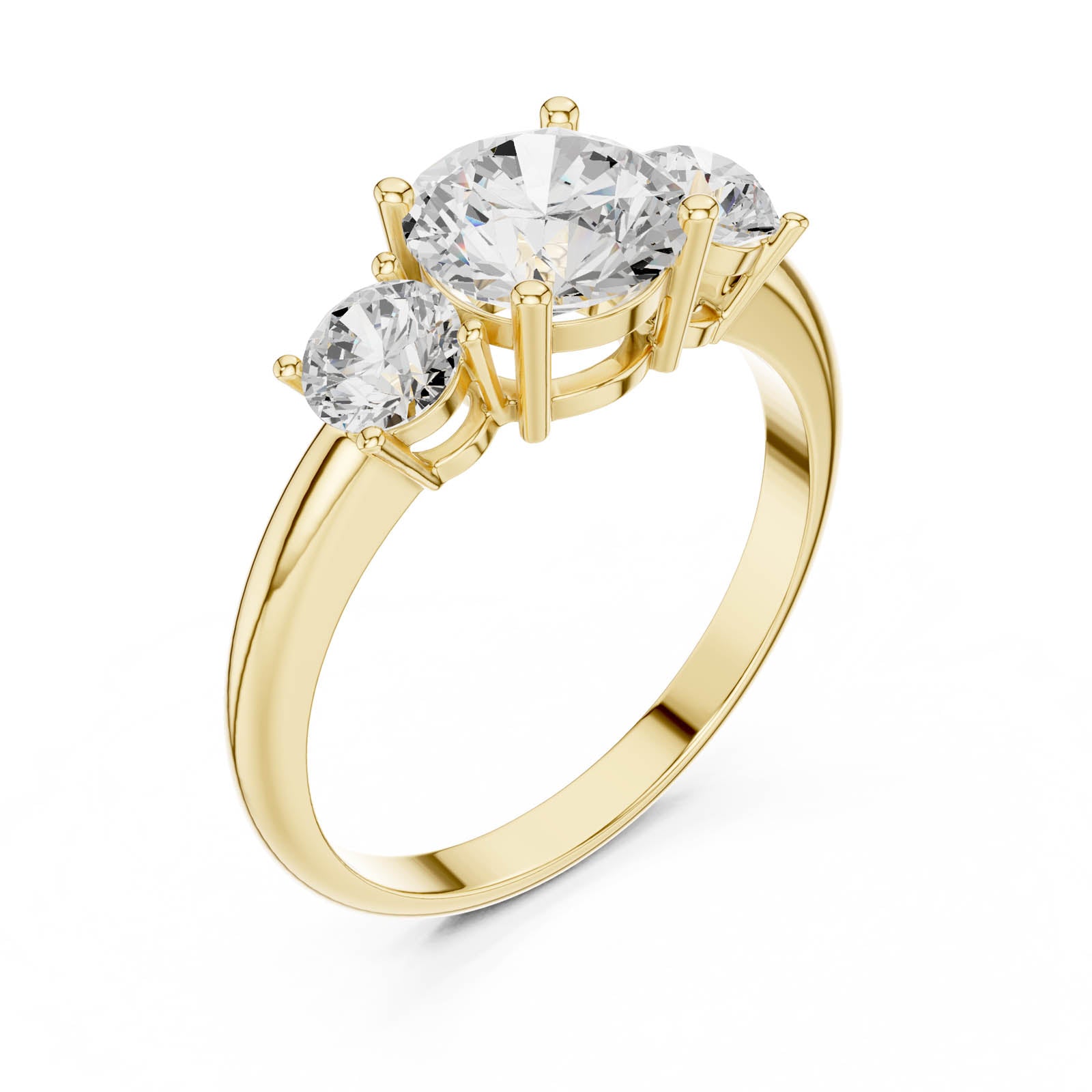 1.60 Ct. Round Diamond Three-Stone Ring with Classic Prong Setting (DDLR-1099)