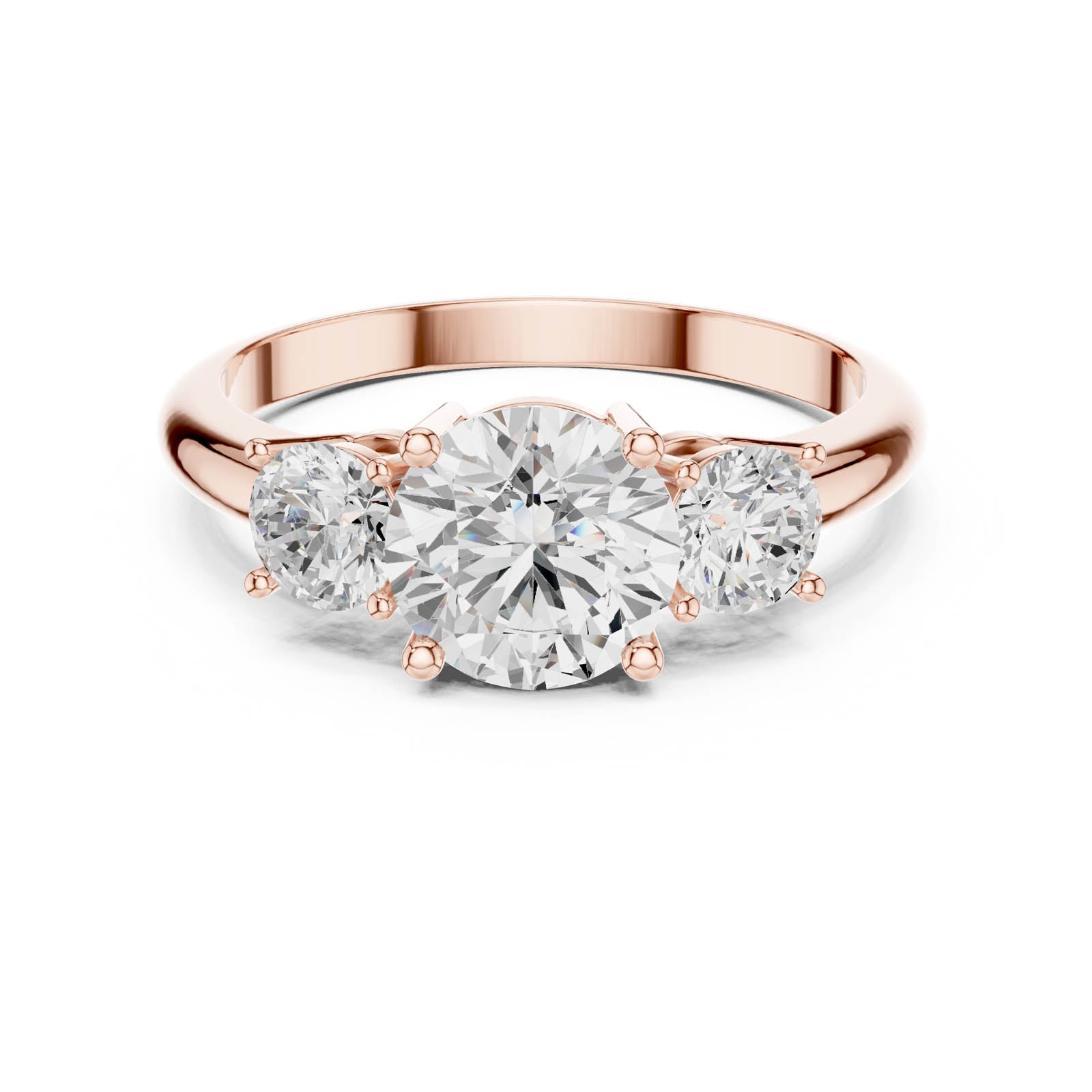 1.60 Ct. Round Diamond Three-Stone Ring with Classic Prong Setting (DDLR-1099)