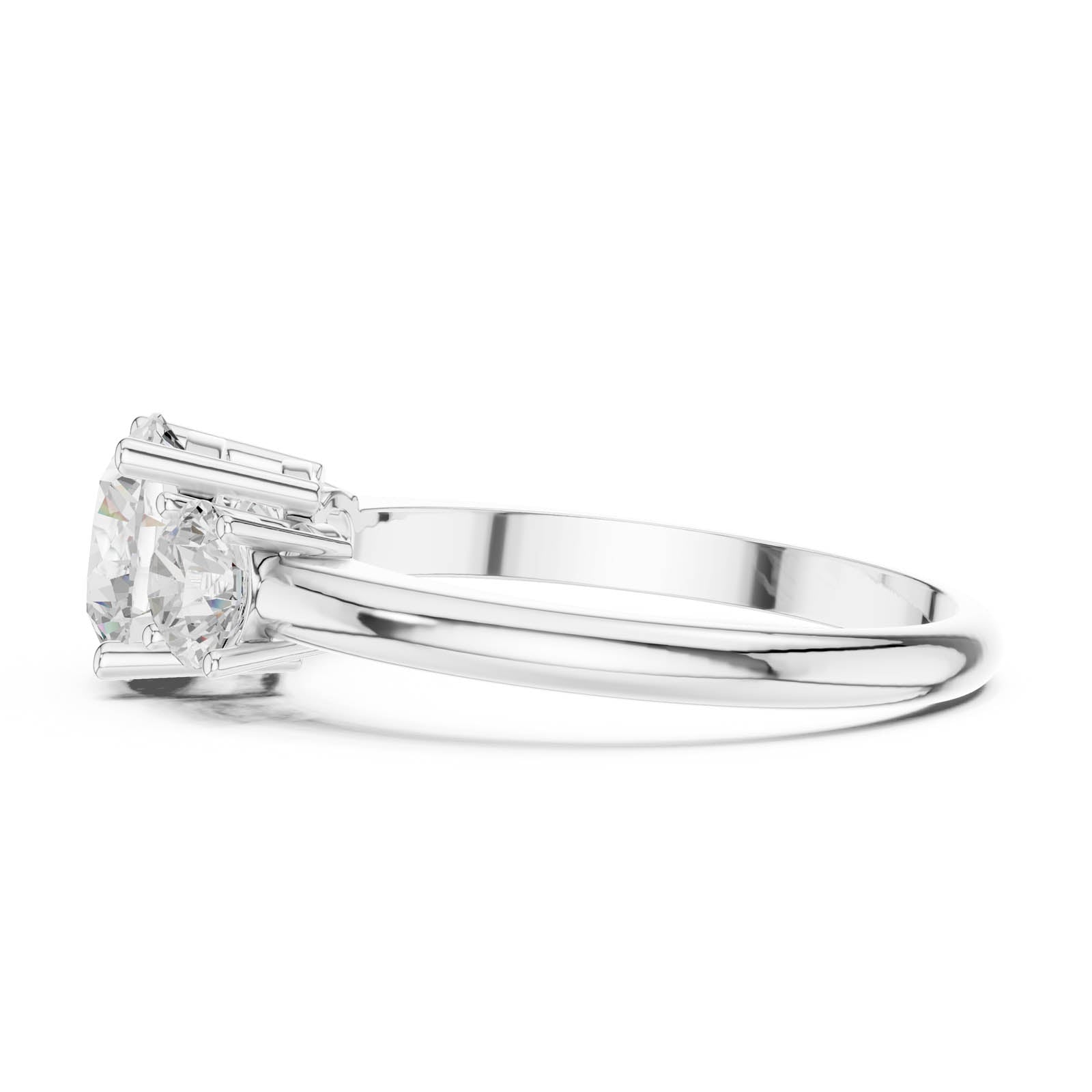 1.60 Ct. Round Diamond Three-Stone Ring with Classic Prong Setting (DDLR-1099) 5