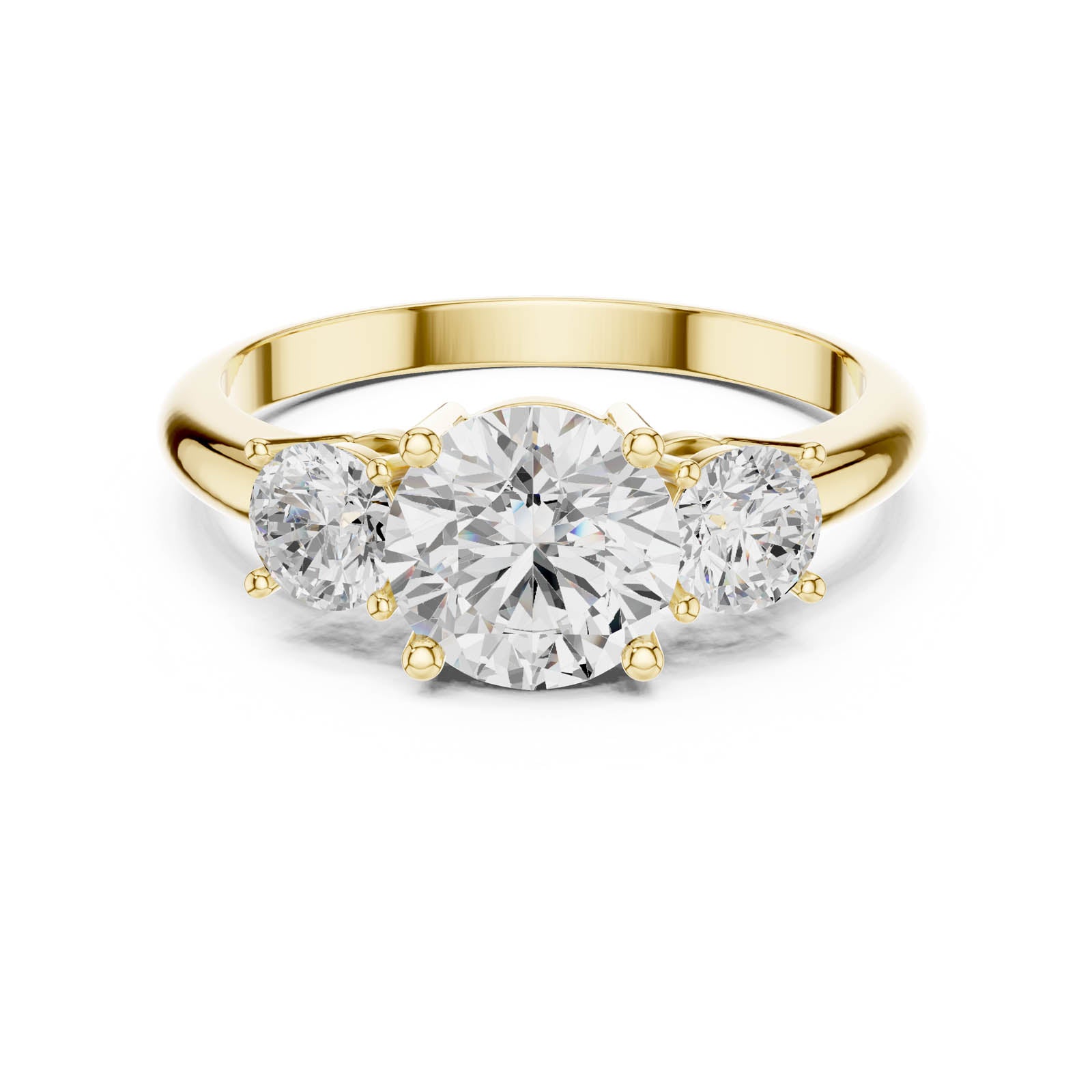 1.60 Ct. Round Diamond Three-Stone Ring with Classic Prong Setting (DDLR-1099) 7
