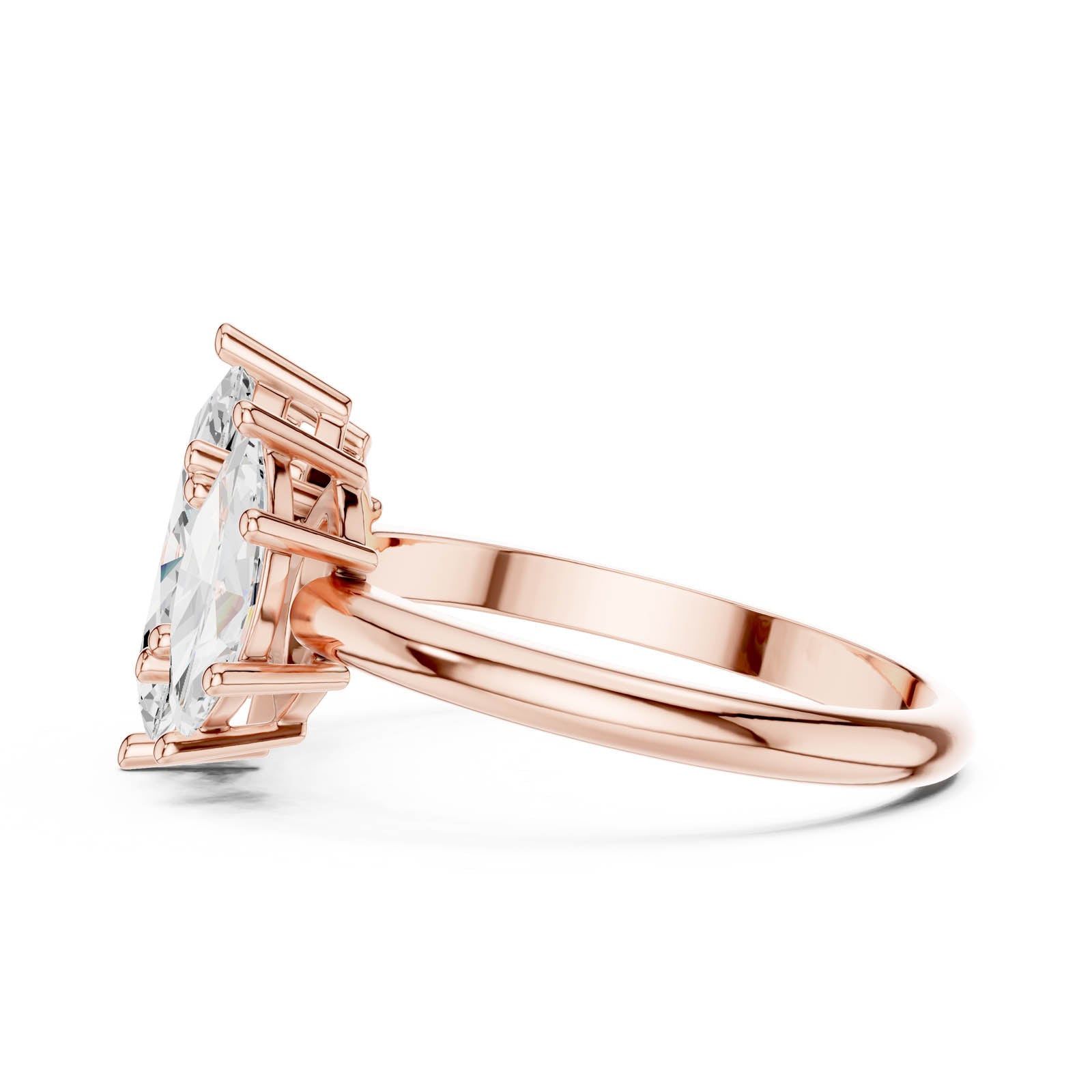 2.60 Ct. Marquise Diamond Three-Stone Ring with Matching Side Stones (DDLR-1106) 3