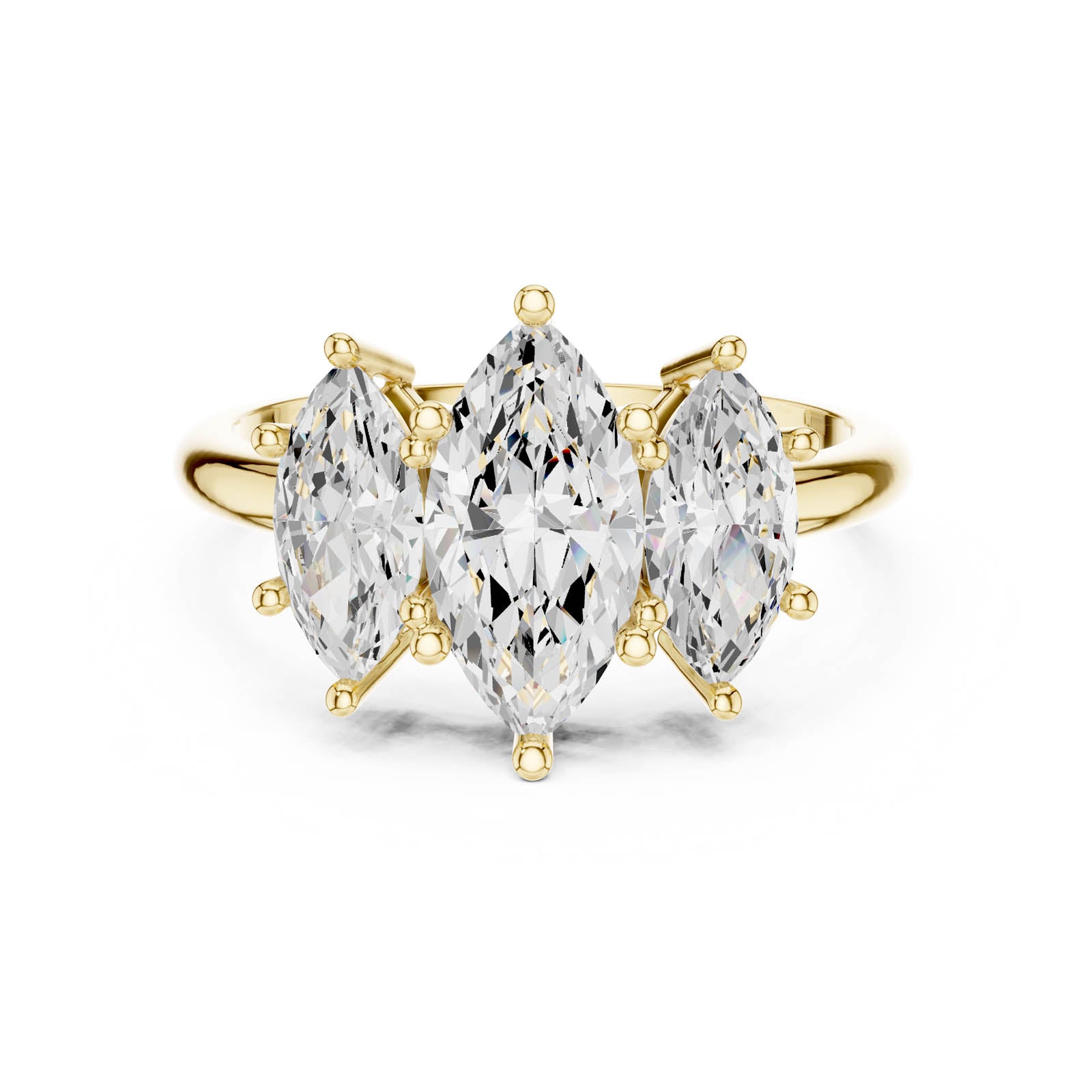 2.60 Ct. Marquise Diamond Three-Stone Ring with Matching Side Stones (DDLR-1106) 7