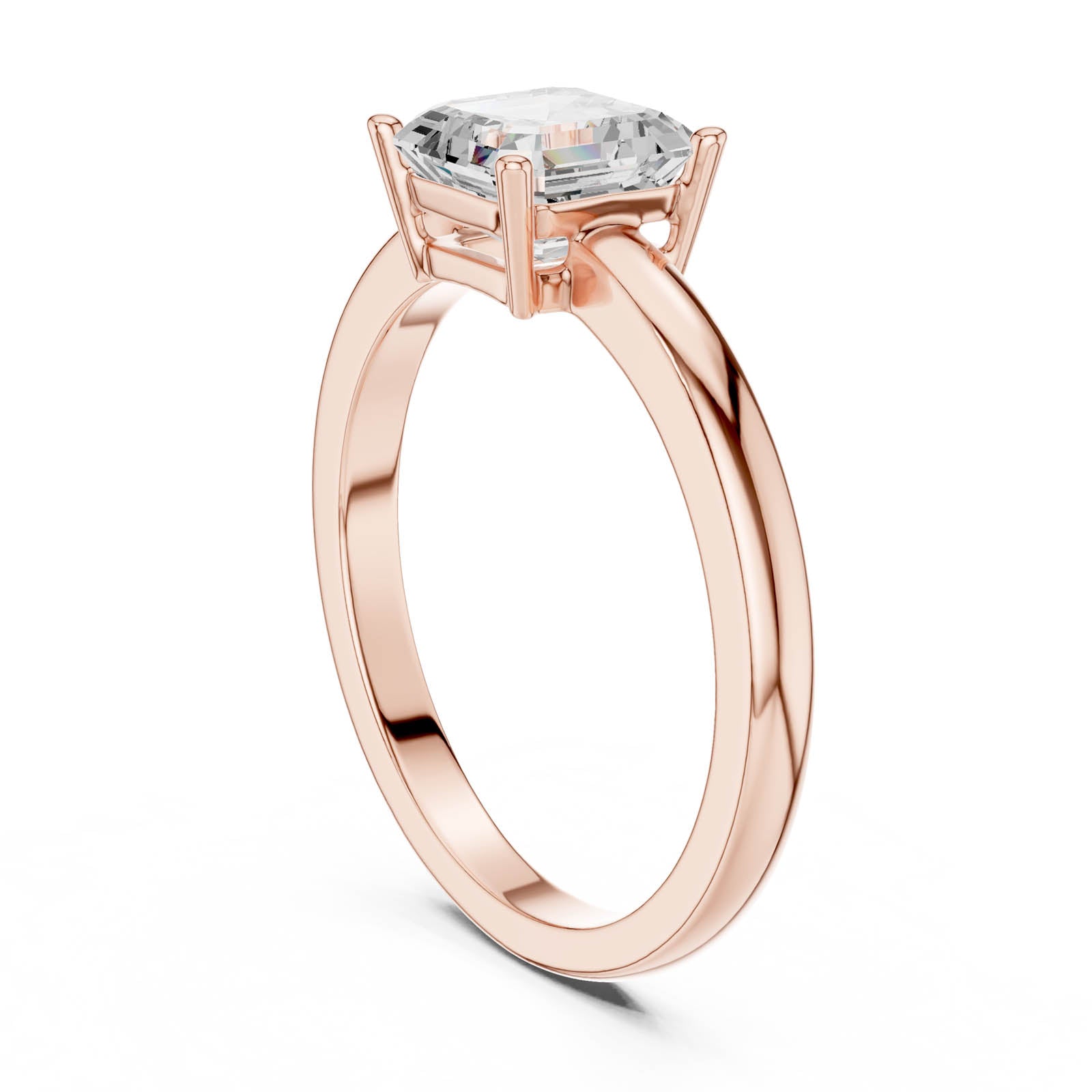 .80 Ct. Asscher Cut Diamond Solitaire Ring with Four-Prong Setting (DDLR-1108) 8