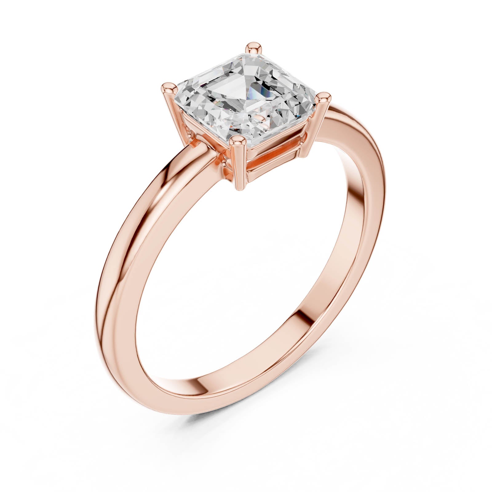 .80 Ct. Asscher Cut Diamond Solitaire Ring with Four-Prong Setting (DDLR-1108) 9