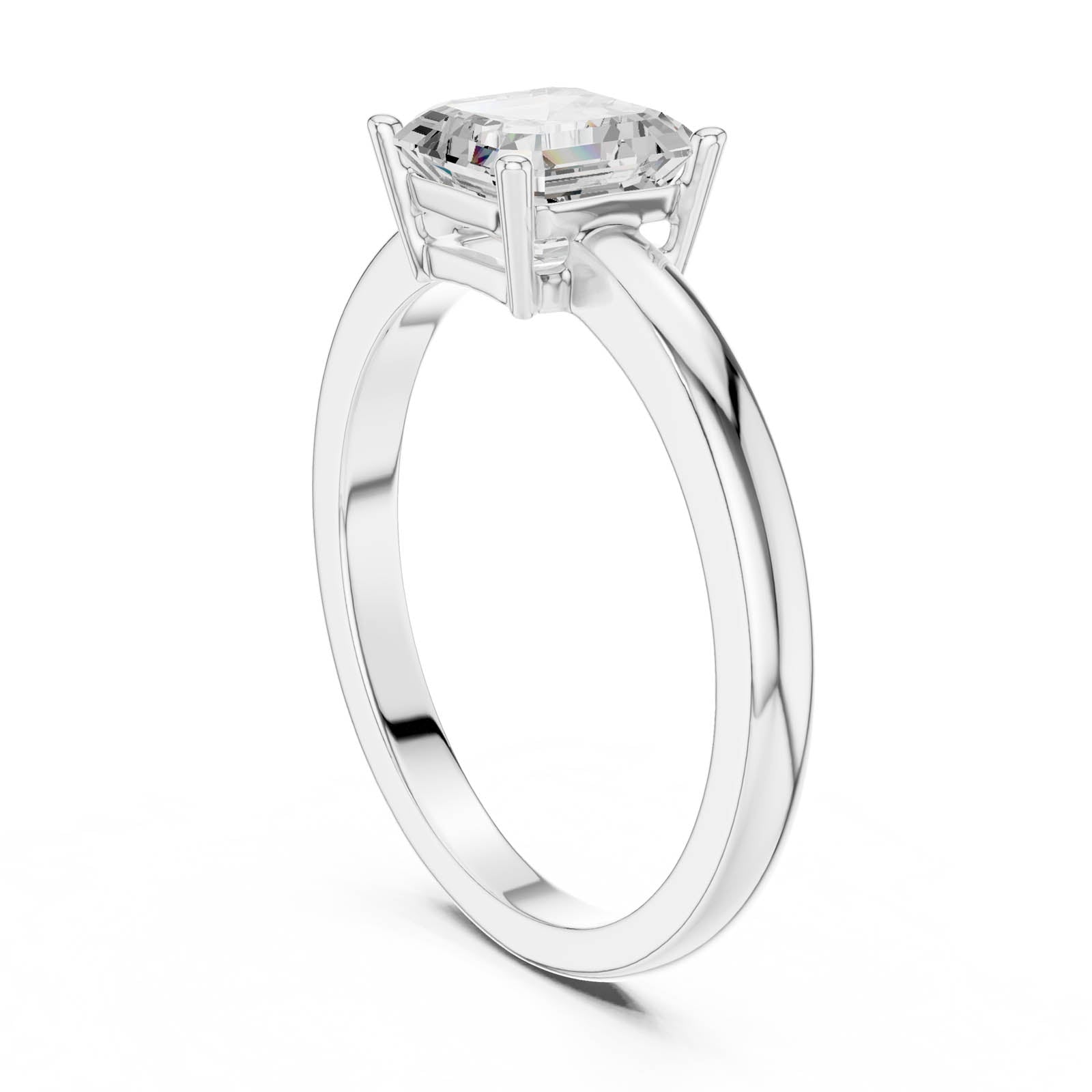 .80 Ct. Asscher Cut Diamond Solitaire Ring with Four-Prong Setting (DDLR-1108) 10
