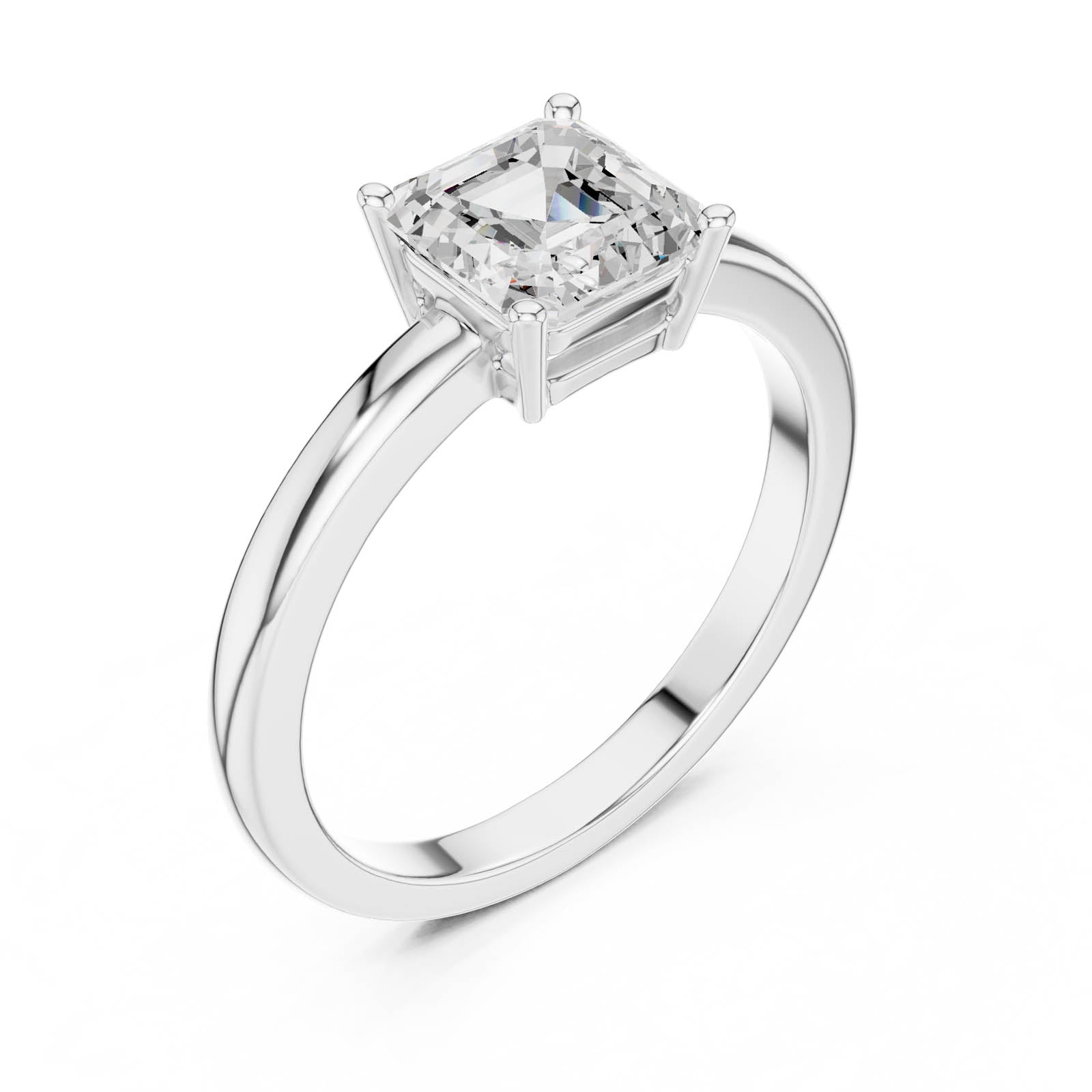 .80 Ct. Asscher Cut Diamond Solitaire Ring with Four-Prong Setting (DDLR-1108) 11