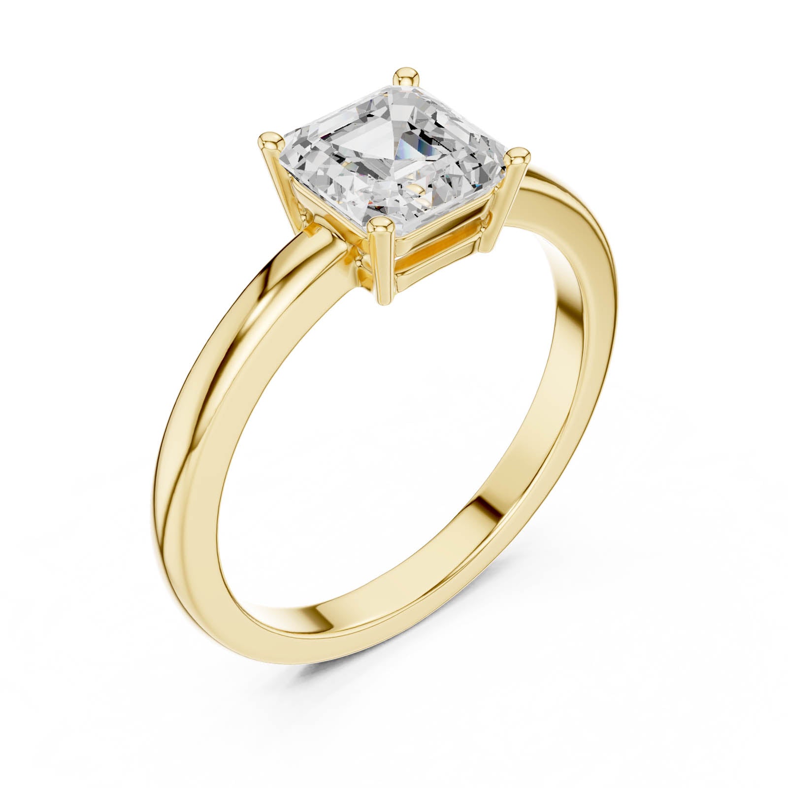 .80 Ct. Asscher Cut Diamond Solitaire Ring with Four-Prong Setting (DDLR-1108)