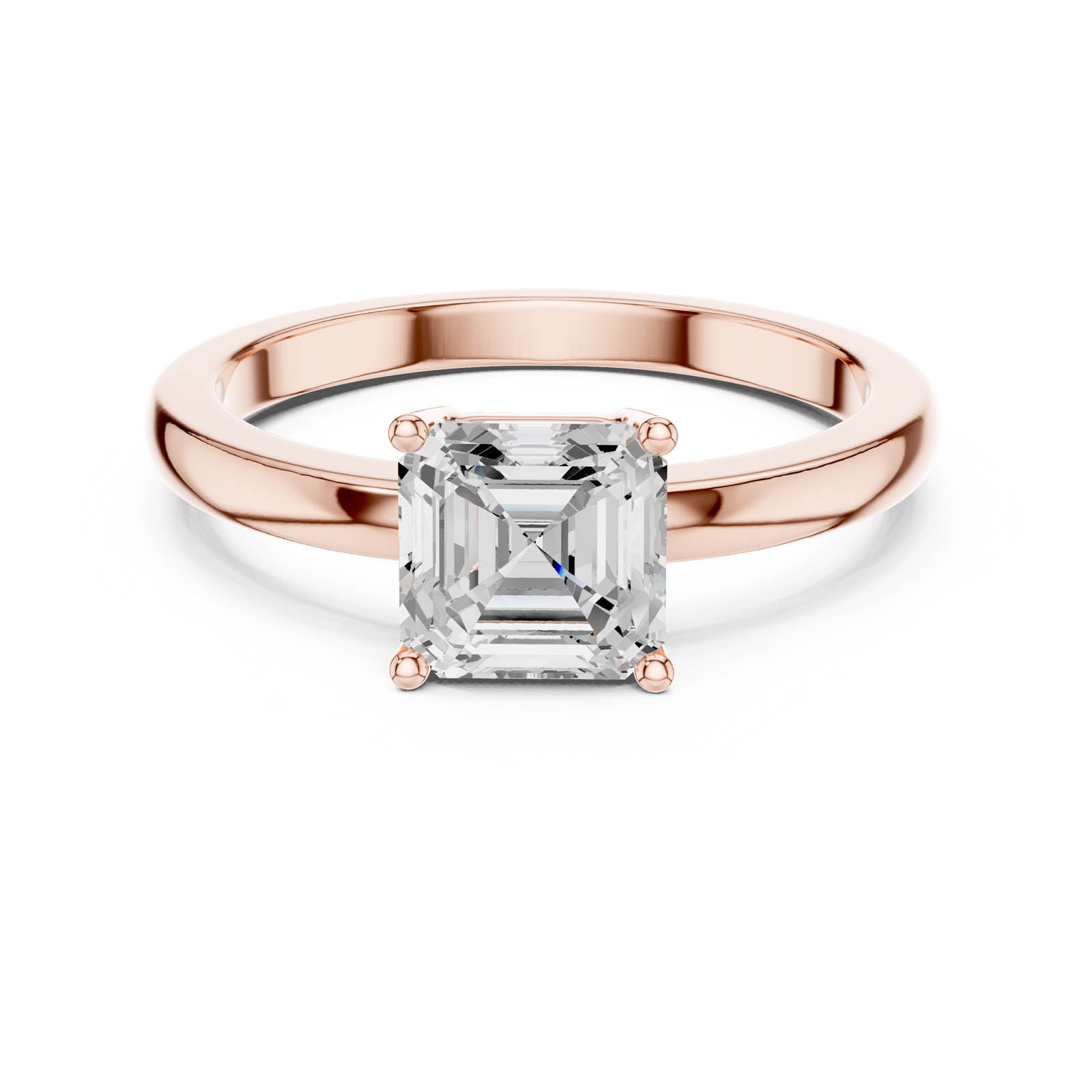 .80 Ct. Asscher Cut Diamond Solitaire Ring with Four-Prong Setting (DDLR-1108) 4