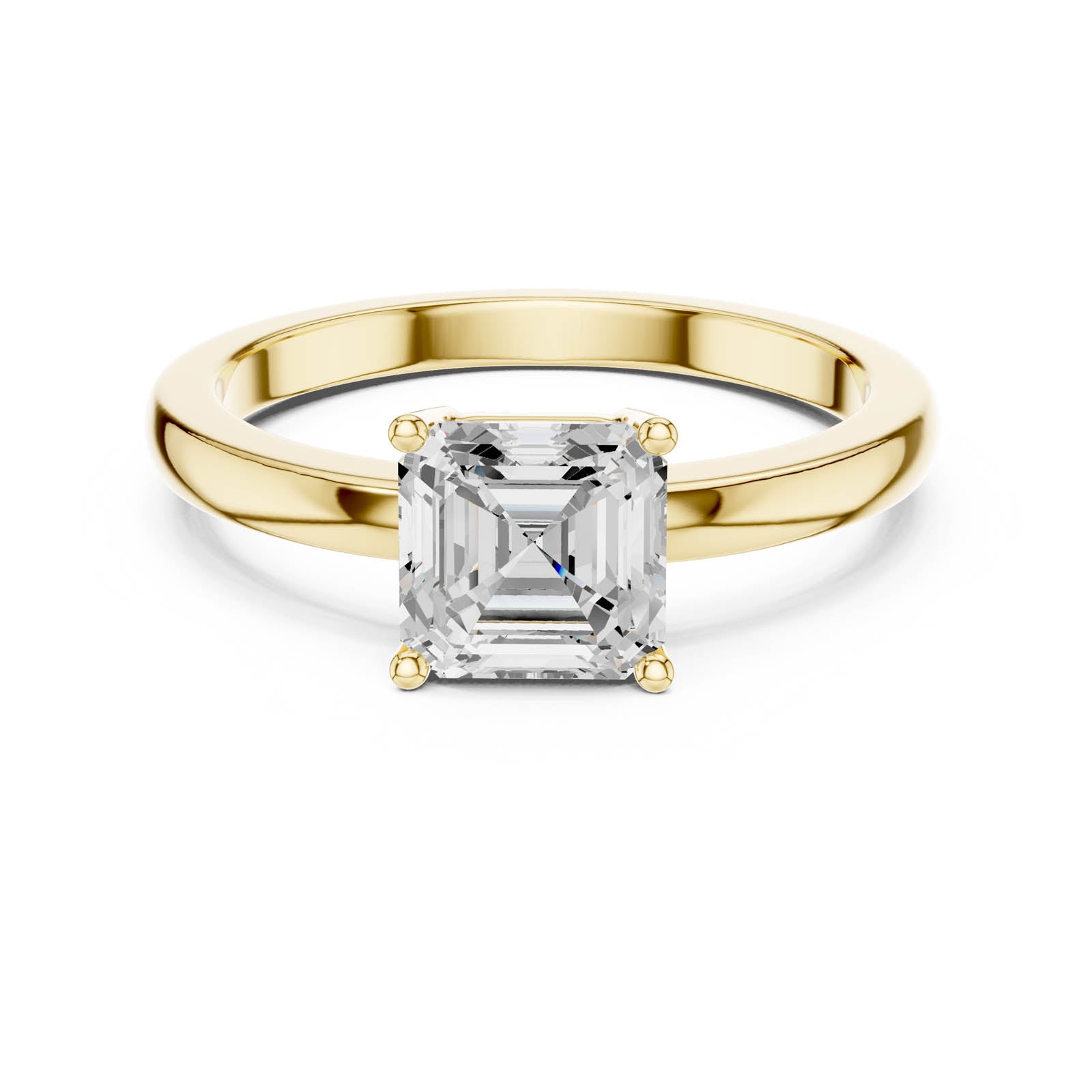 .80 Ct. Asscher Cut Diamond Solitaire Ring with Four-Prong Setting (DDLR-1108) 7