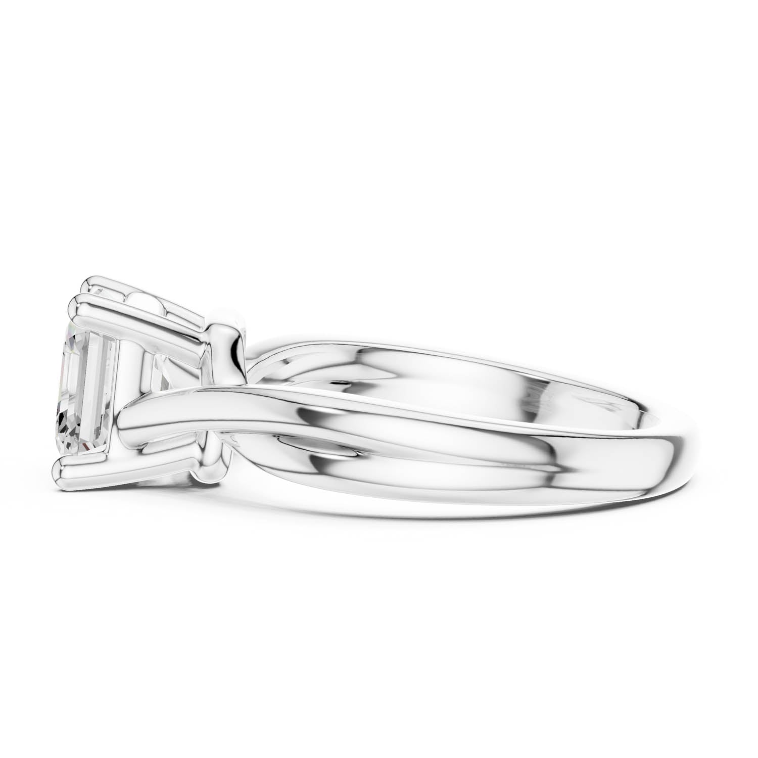 2.00 Ct. Asscher Cut Diamond Twist Engagement Ring (DDLR-112 - R00705-AC) 6