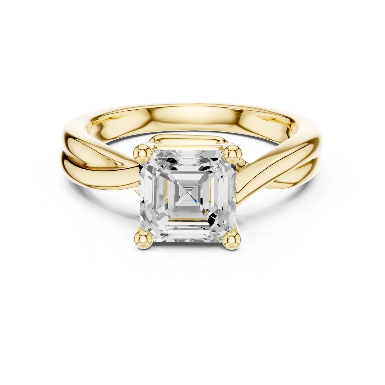 2.00 Ct. Asscher Cut Diamond Twist Engagement Ring (DDLR-112 - R00705-AC) 4
