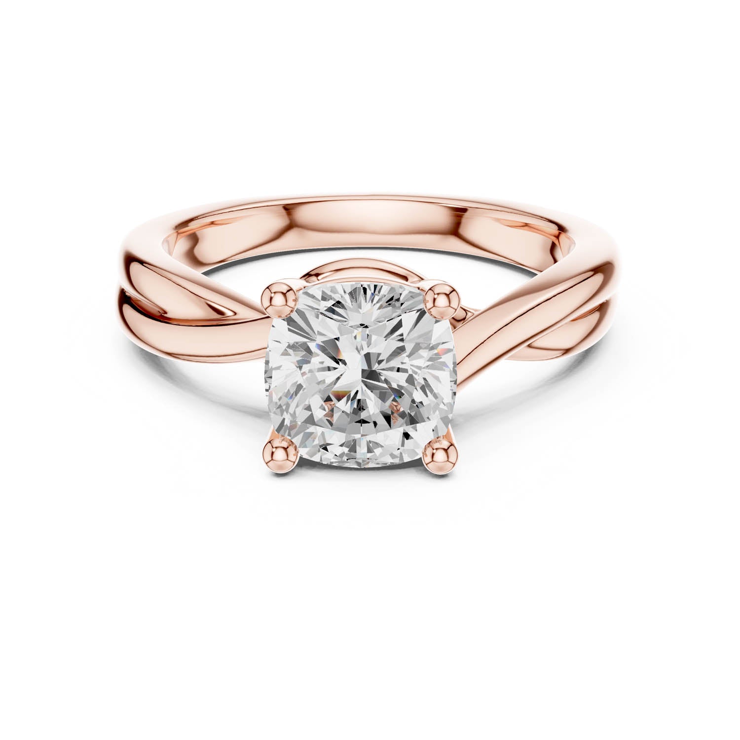 2.00 Ct. Cushion Cut Diamond Twist Engagement Ring (DDLR-112 - R00705-CU) 3