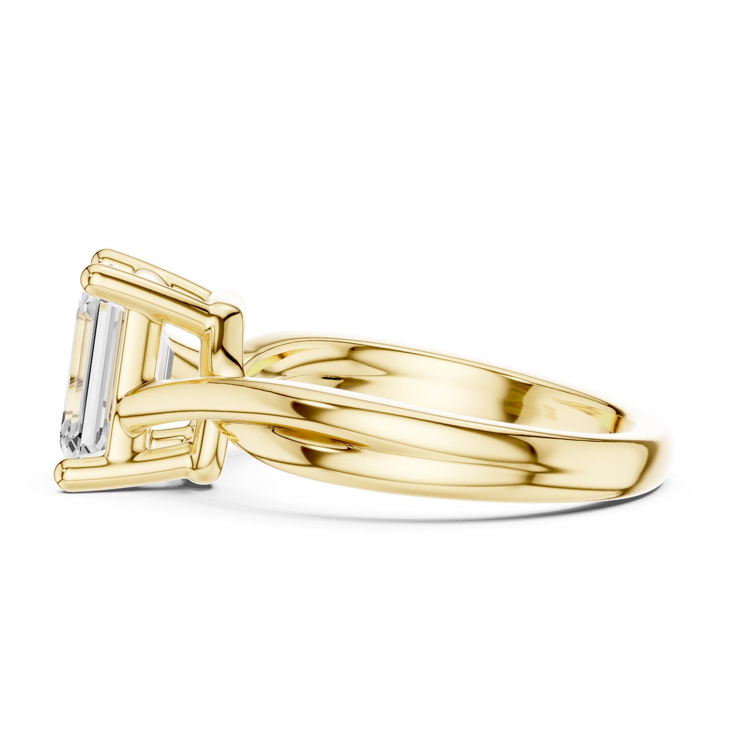 2.00 Ct. Emerald Cut Diamond Twist Engagement Ring (DDLR-112 - R00705-EM)