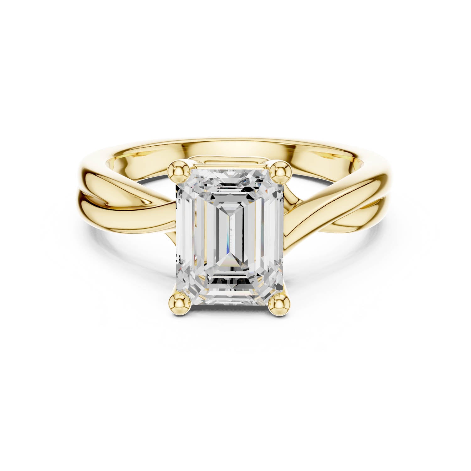 2.00 Ct. Emerald Cut Diamond Twist Engagement Ring (DDLR-112 - R00705-EM) 4