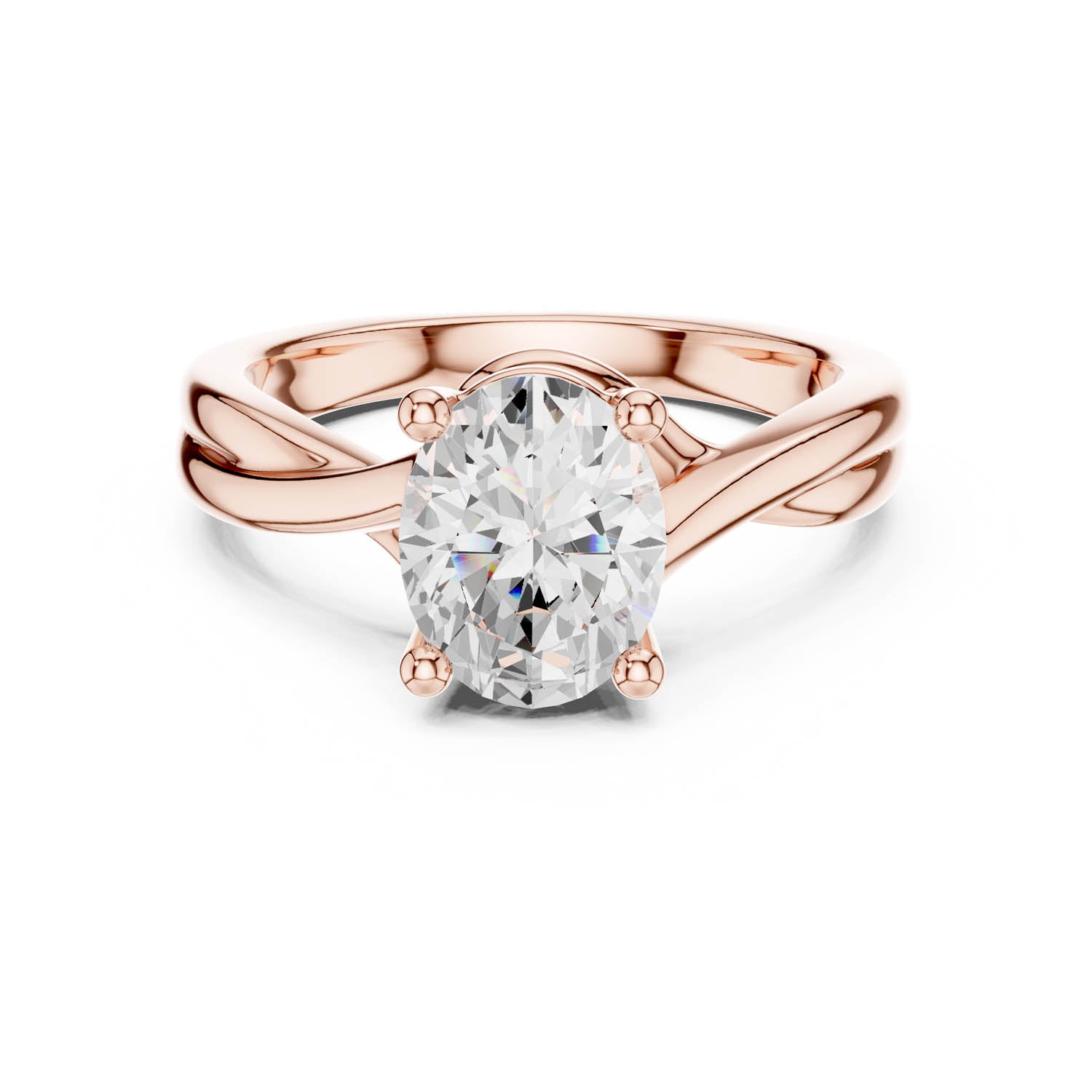 2.00 Ct. Oval Cut Diamond Twist Engagement Ring (DDLR-112 - R00705-OV) 3