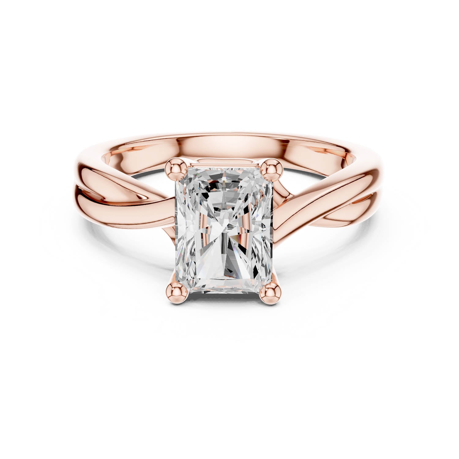 2.00 Ct. Radiant Cut Diamond Twist Engagement Ring (DDLR-112 - R00705-RA) 5