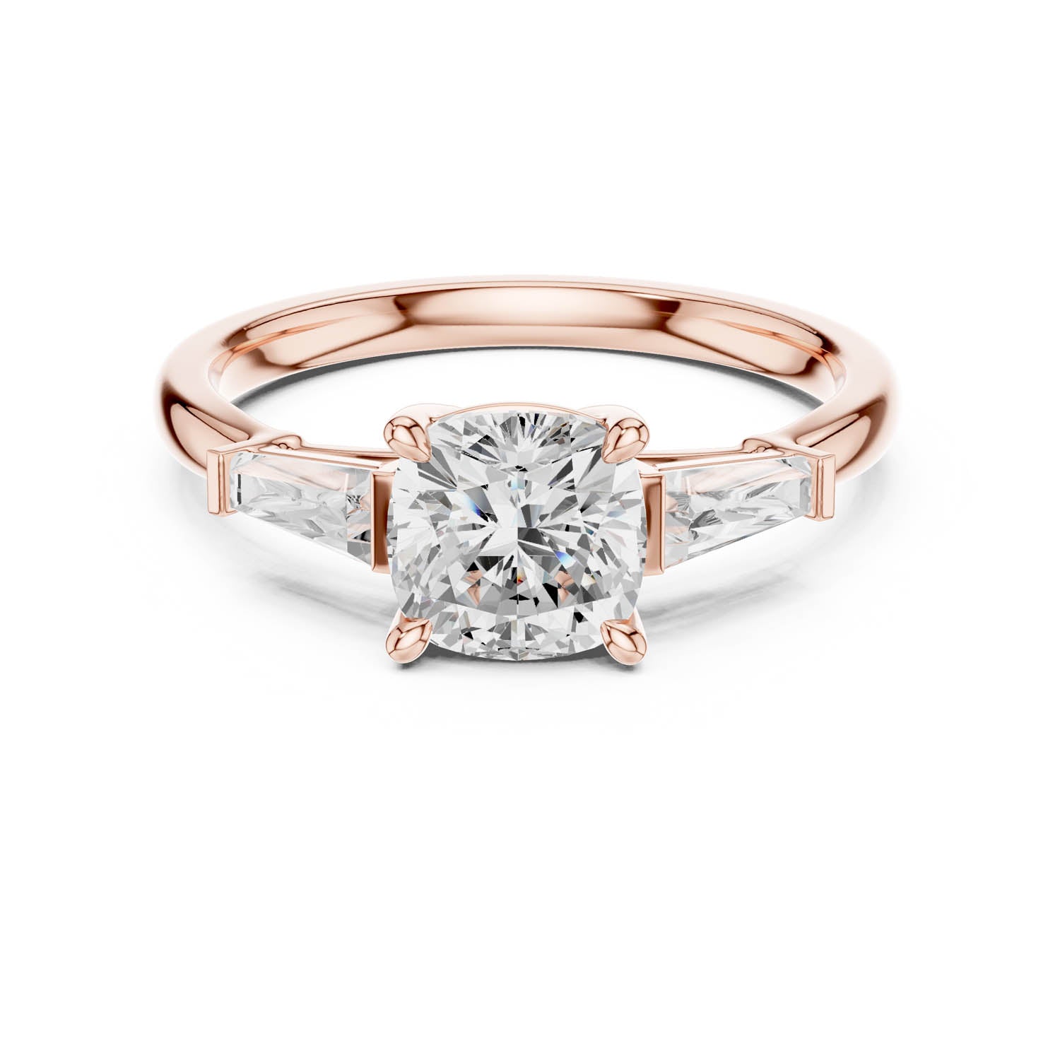 1.90 Ct. Cushion Cut Diamond Three Stone Engagement Ring (DDLR-117-CU) 3