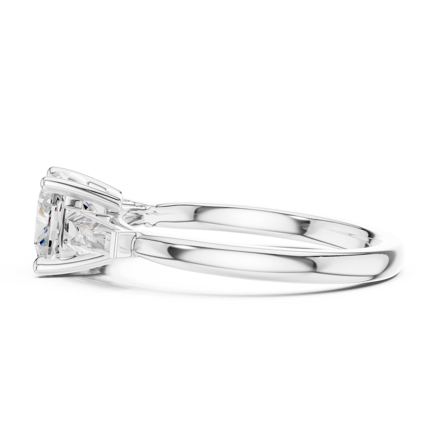 1.90 Ct. Cushion Cut Diamond Three Stone Engagement Ring (DDLR-117-CU) 6