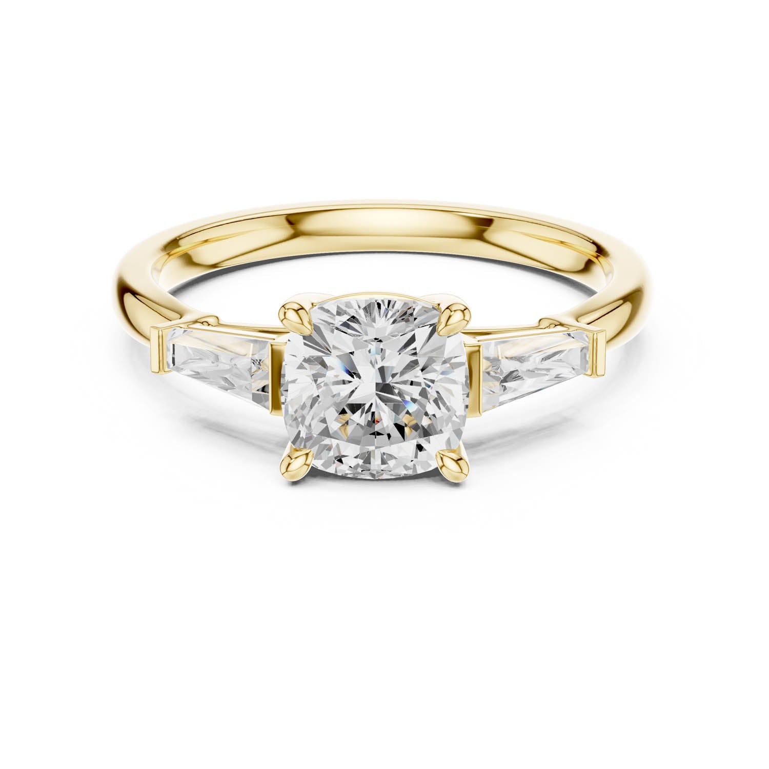 1.90 Ct. Cushion Cut Diamond Three Stone Engagement Ring (DDLR-117-CU) 4