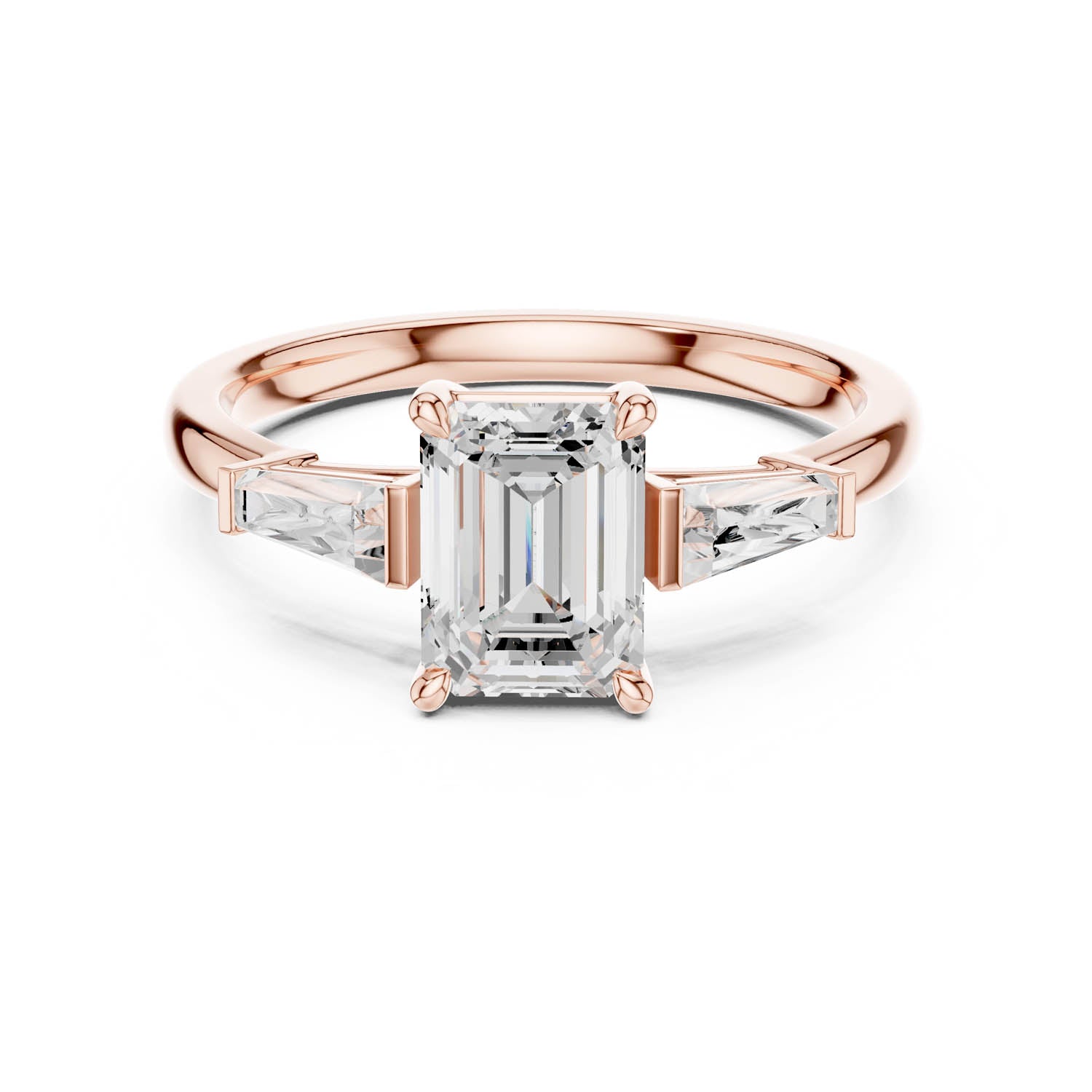 1.90 Ct. Emerald Cut Diamond Three Stone Engagement Ring (DDLR-117-EM) 3