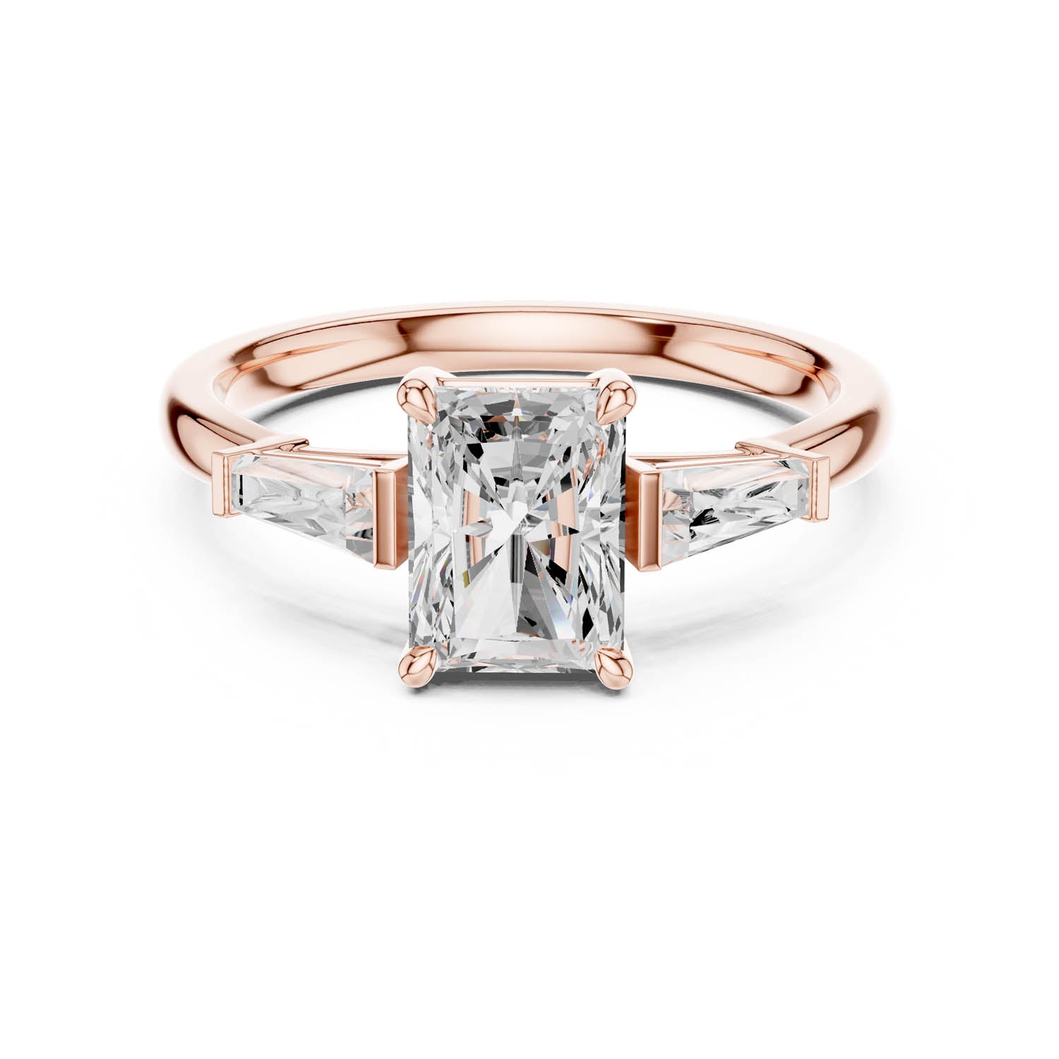 1.90 Ct. Radiant Cut Diamond Three Stone Engagement Ring (DDLR-117-RA) 5