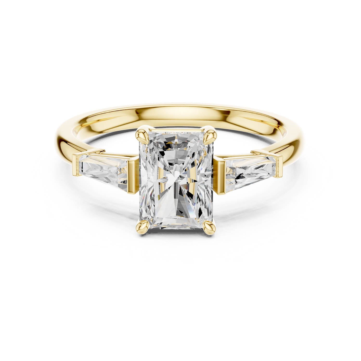 1.90 Ct. Radiant Cut Diamond Three Stone Engagement Ring (DDLR-117-RA)