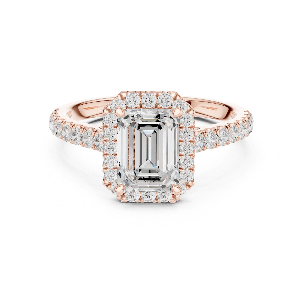 2.00 Ct. Emerald Cut Diamond Halo Engagement Ring (DDLR-118-EM) 5
