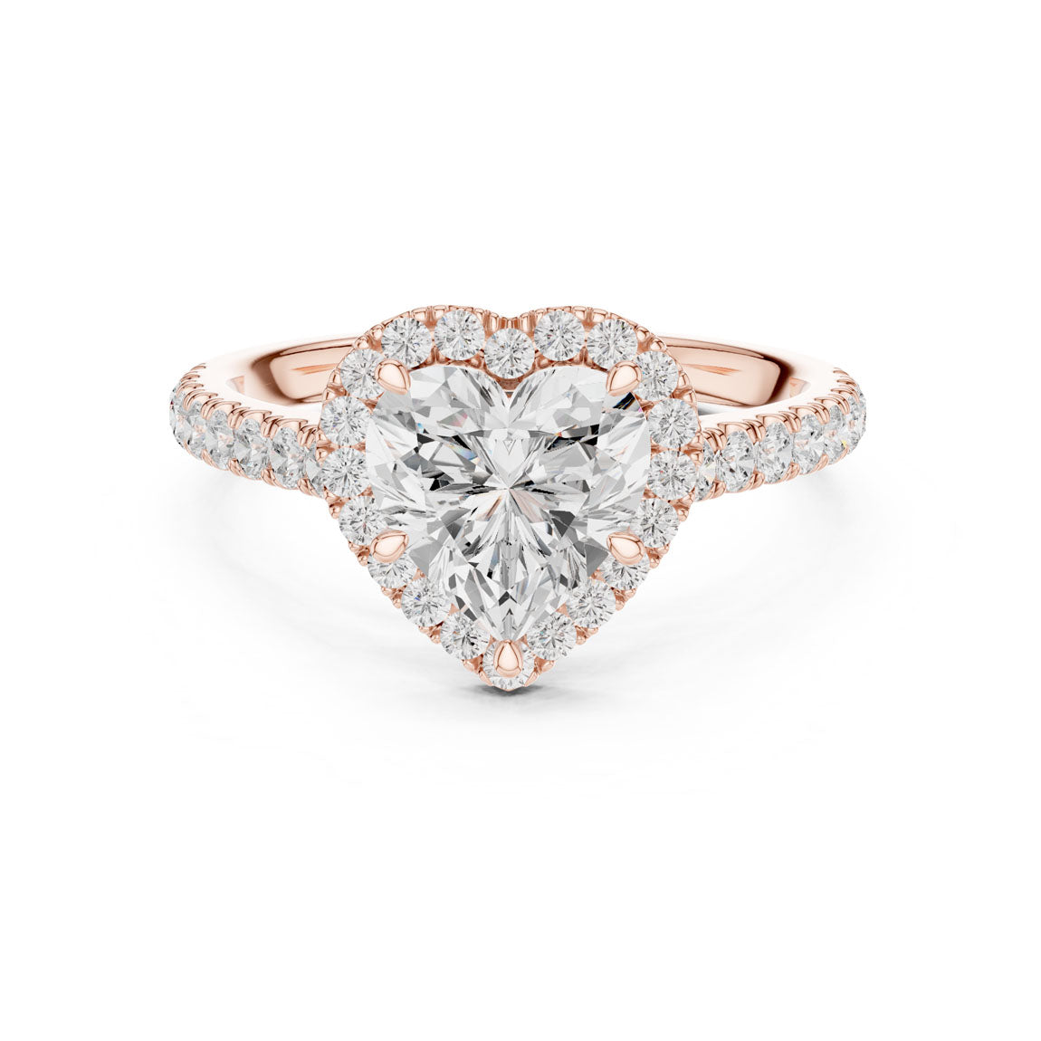 2.00 Ct. Heart Shape Diamond Halo Engagement Ring (DDLR-118-HR) 3