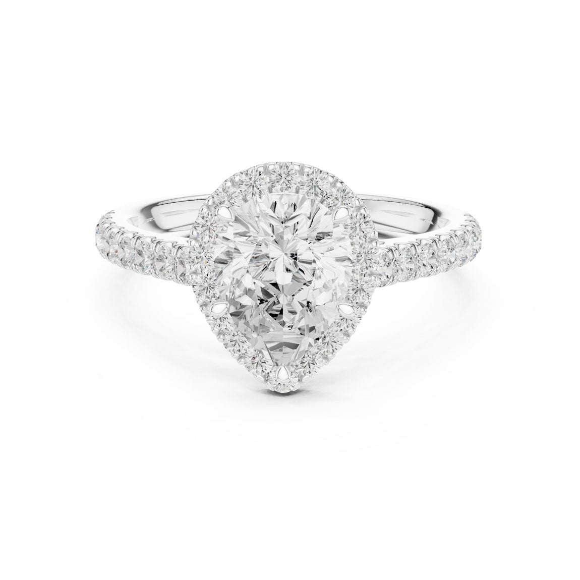 2.00 Ct. Pear Shape Diamond Halo Engagement Ring (DDLR-118-PE)