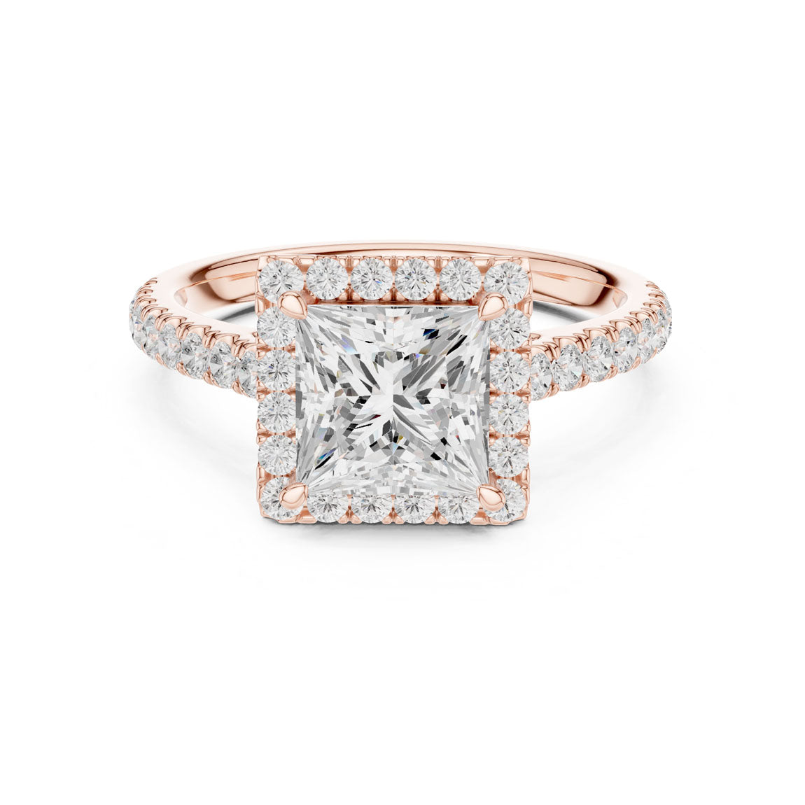 2.00 Ct. Princess Cut Diamond Halo Engagement Ring (DDLR-118-PR) 5