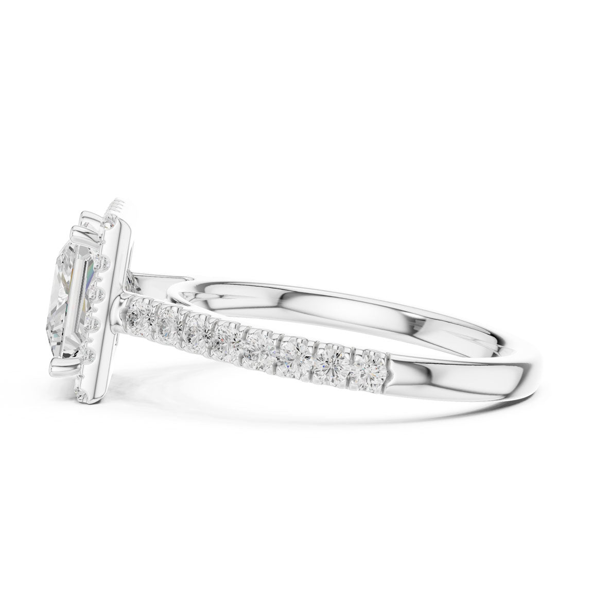 2.00 Ct. Princess Cut Diamond Halo Engagement Ring (DDLR-118-PR) 6