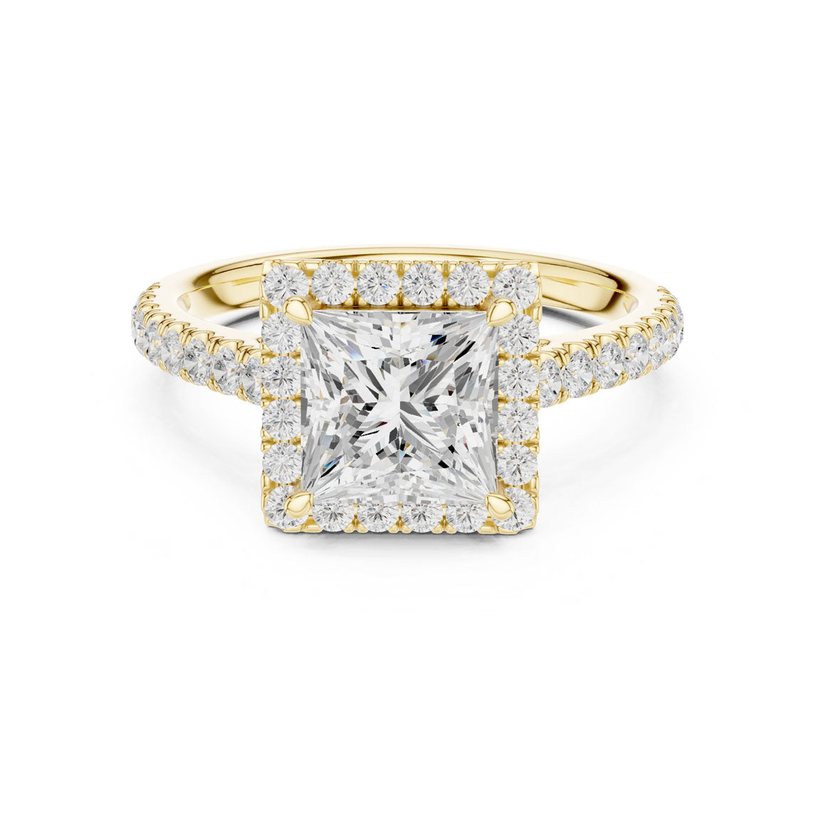 2.00 Ct. Princess Cut Diamond Halo Engagement Ring (DDLR-118-PR) 3