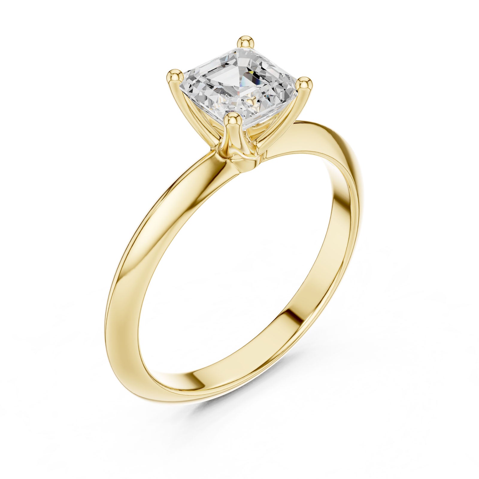 1.00 Ct. Classic Asscher Diamond Solitaire Ring with Four-Prong Setting (DDLR-146-AC)