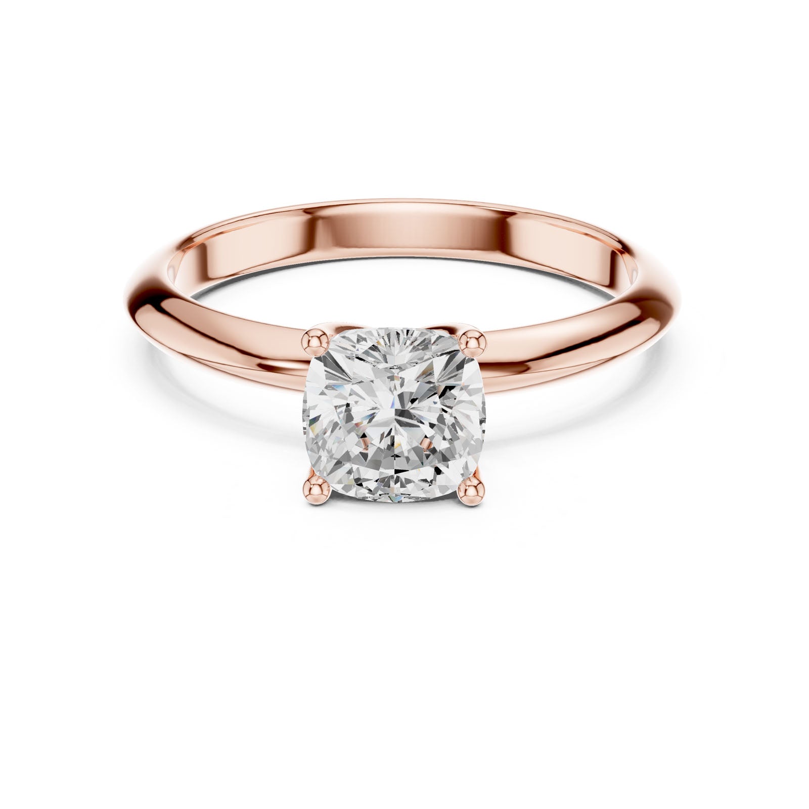 1.00 Ct. Classic Cushion Diamond Solitaire Ring with Four-Prong Setting (DDLR-146-CU) 5