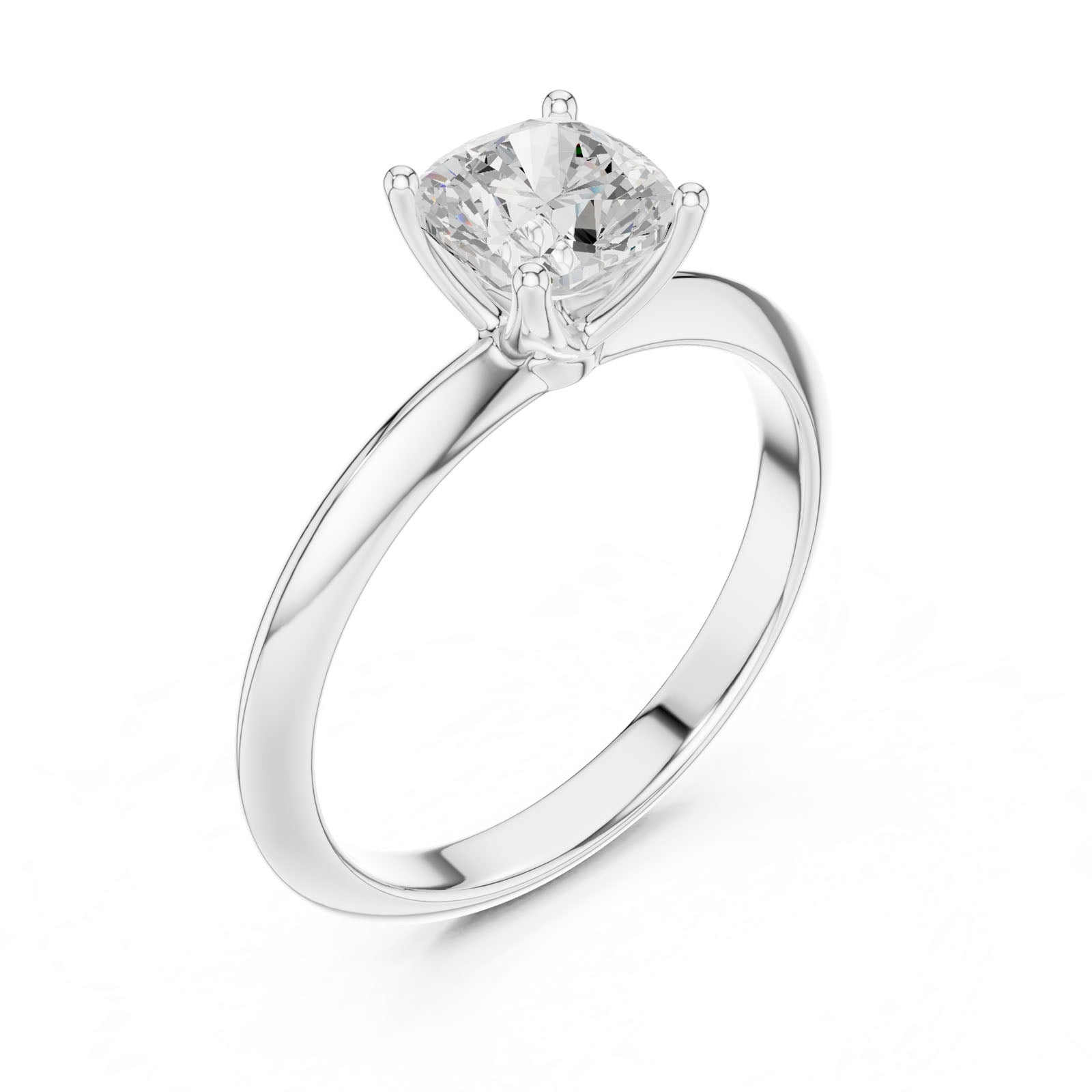 1.00 Ct. Classic Cushion Diamond Solitaire Ring with Four-Prong Setting (DDLR-146-CU) 7