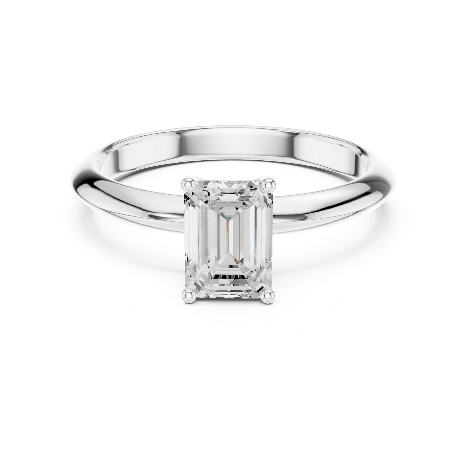 1.00 Ct. Classic Emerald Cut Diamond Solitaire Ring with Four-Prong Setting (DDLR-146-EM)