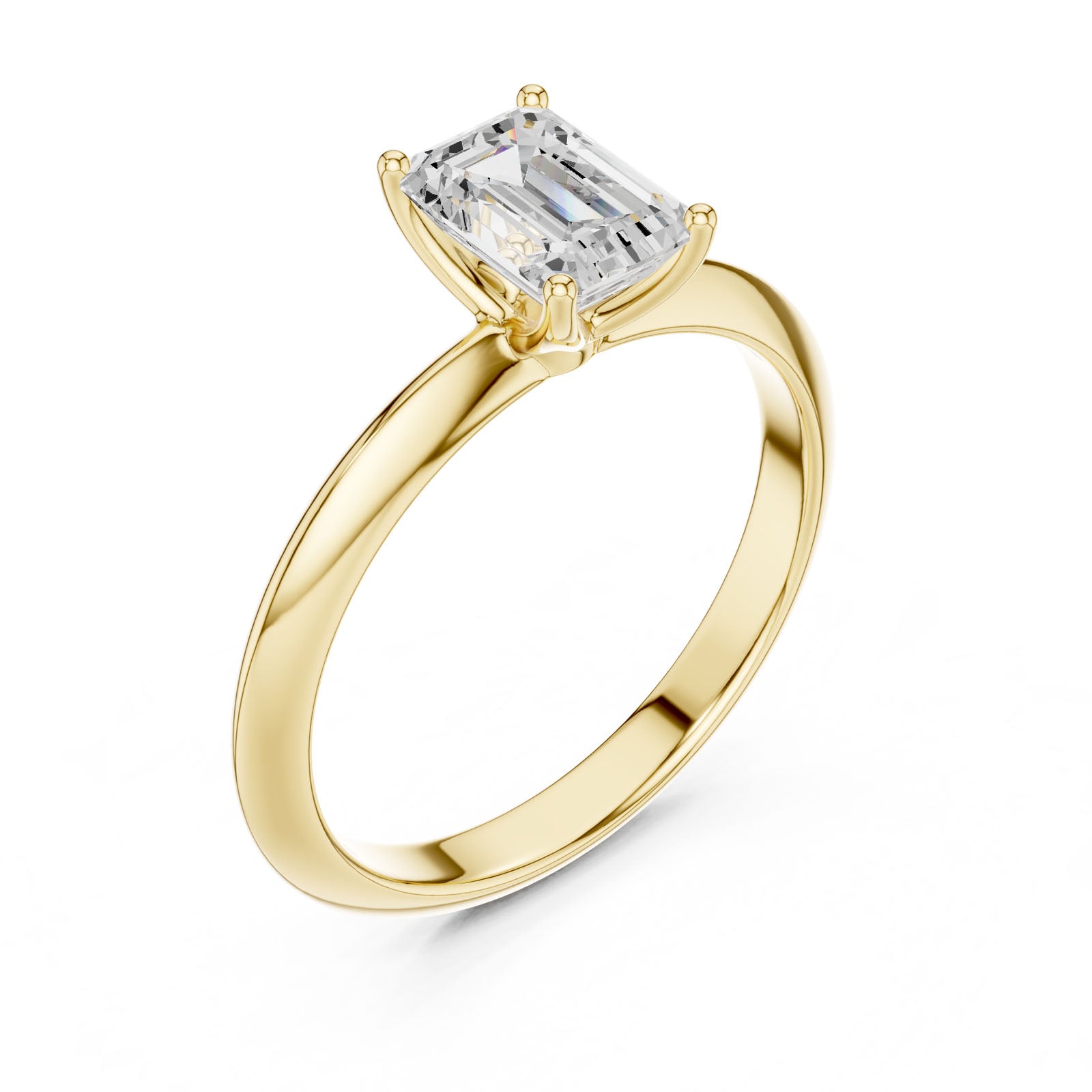 1.00 Ct. Classic Emerald Cut Diamond Solitaire Ring with Four-Prong Setting (DDLR-146-EM)