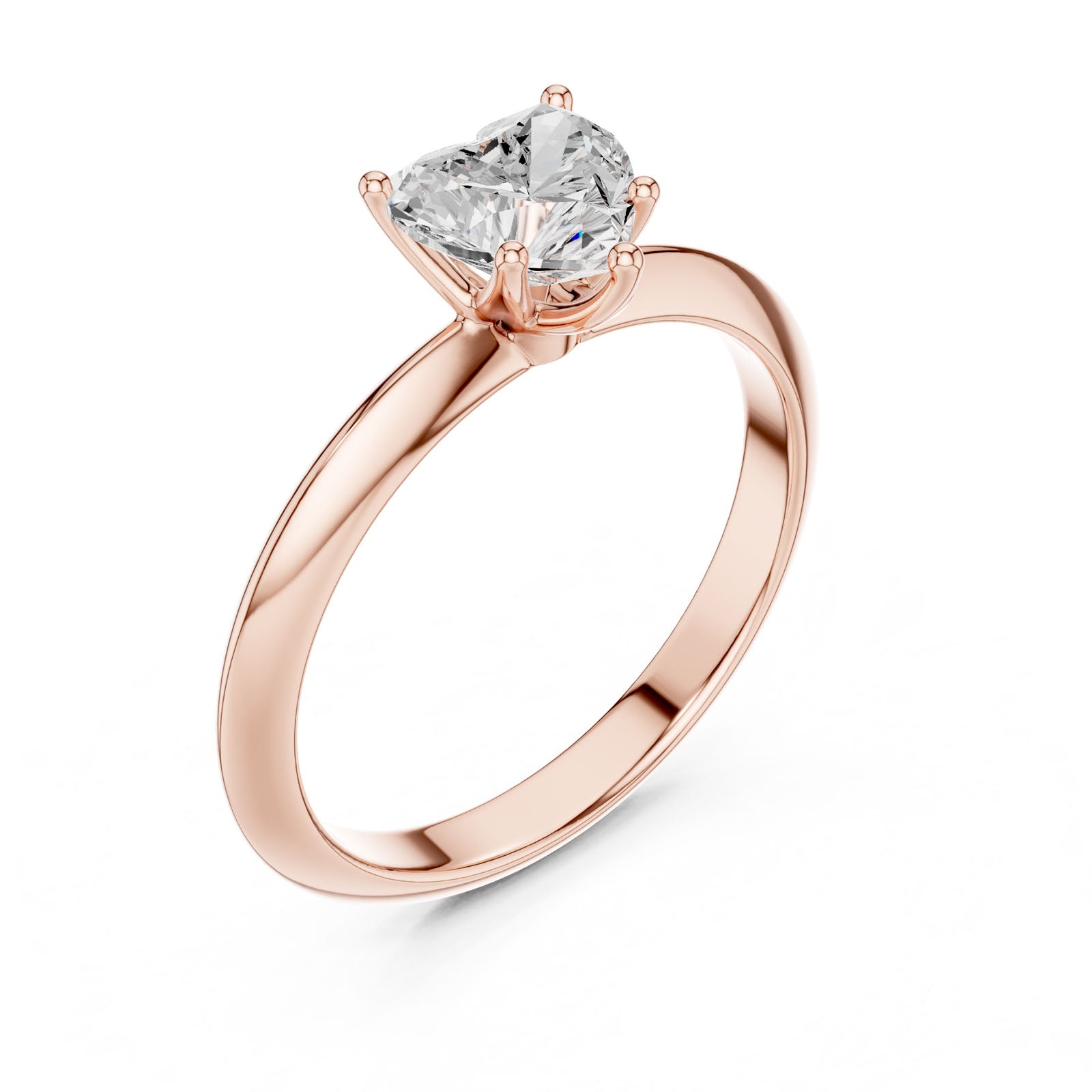 1.00 Ct. Heart Cut Diamond Solitaire Ring with Five-Prong Setting (DDLR-146-HR) 13