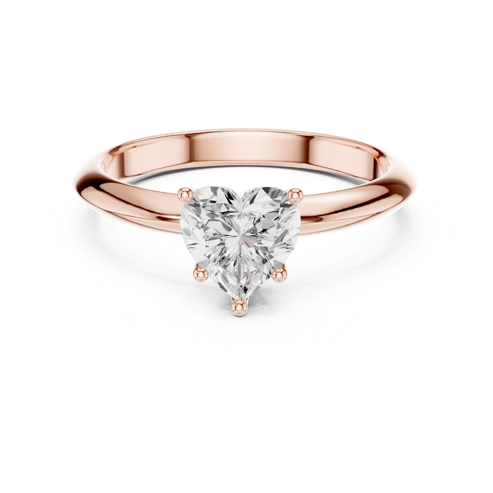 1.00 Ct. Heart Cut Diamond Solitaire Ring with Five-Prong Setting (DDLR-146-HR) 5