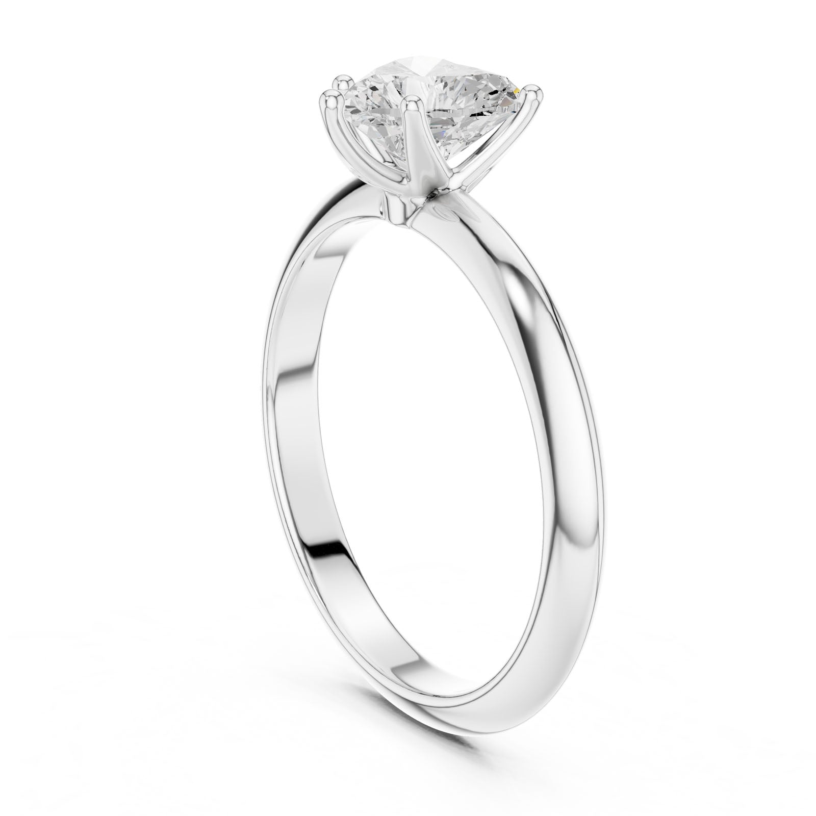 1.00 Ct. Heart Cut Diamond Solitaire Ring with Five-Prong Setting (DDLR-146-HR) 6
