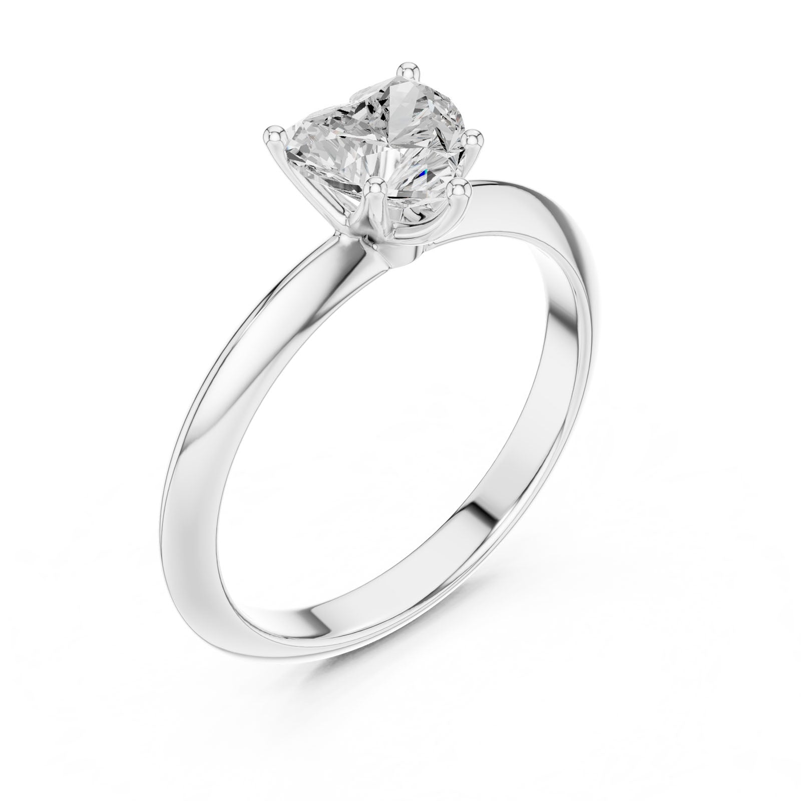 1.00 Ct. Heart Cut Diamond Solitaire Ring with Five-Prong Setting (DDLR-146-HR) 7