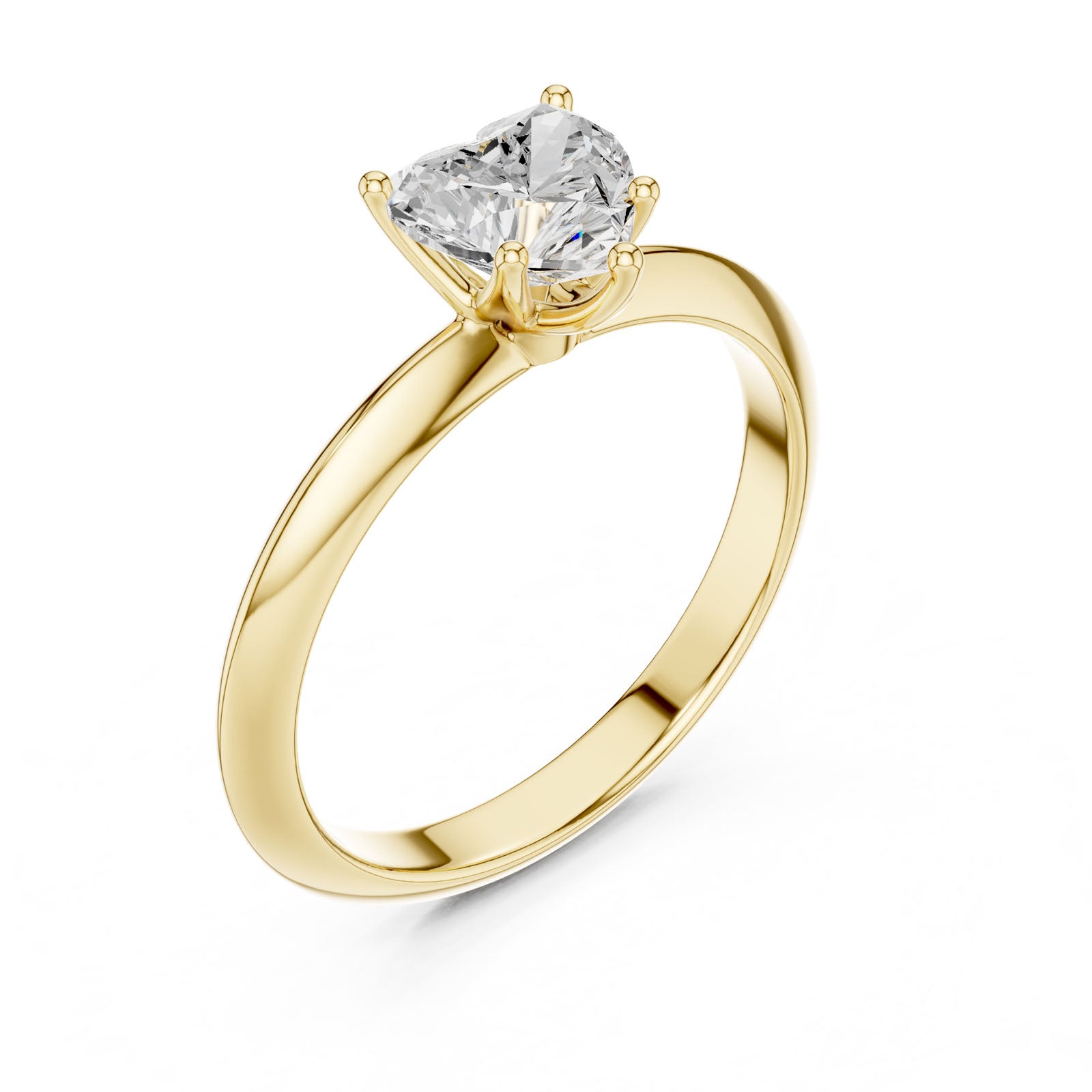 1.00 Ct. Heart Cut Diamond Solitaire Ring with Five-Prong Setting (DDLR-146-HR)