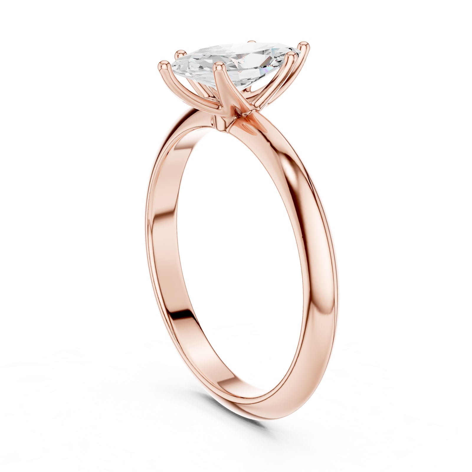 1.00 Ct. Marquise Cut Diamond Solitaire Ring with Six-Prong Setting (DDLR-146-MQ) 12