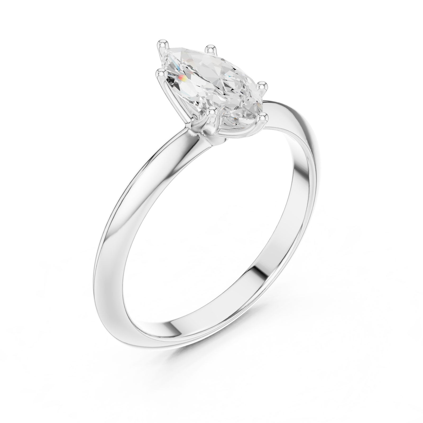 1.00 Ct. Marquise Cut Diamond Solitaire Ring with Six-Prong Setting (DDLR-146-MQ) 7