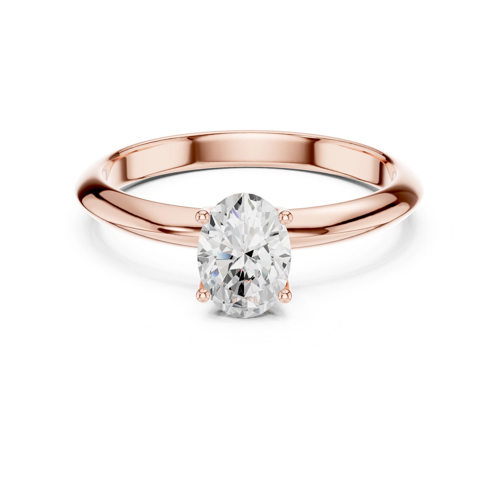 1.00 Ct. Classic Oval Diamond Solitaire Ring with Four-Prong Setting (DDLR-146-OV) 5