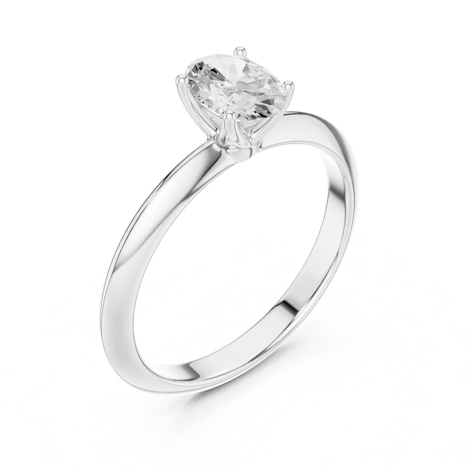 1.00 Ct. Classic Oval Diamond Solitaire Ring with Four-Prong Setting (DDLR-146-OV) 7