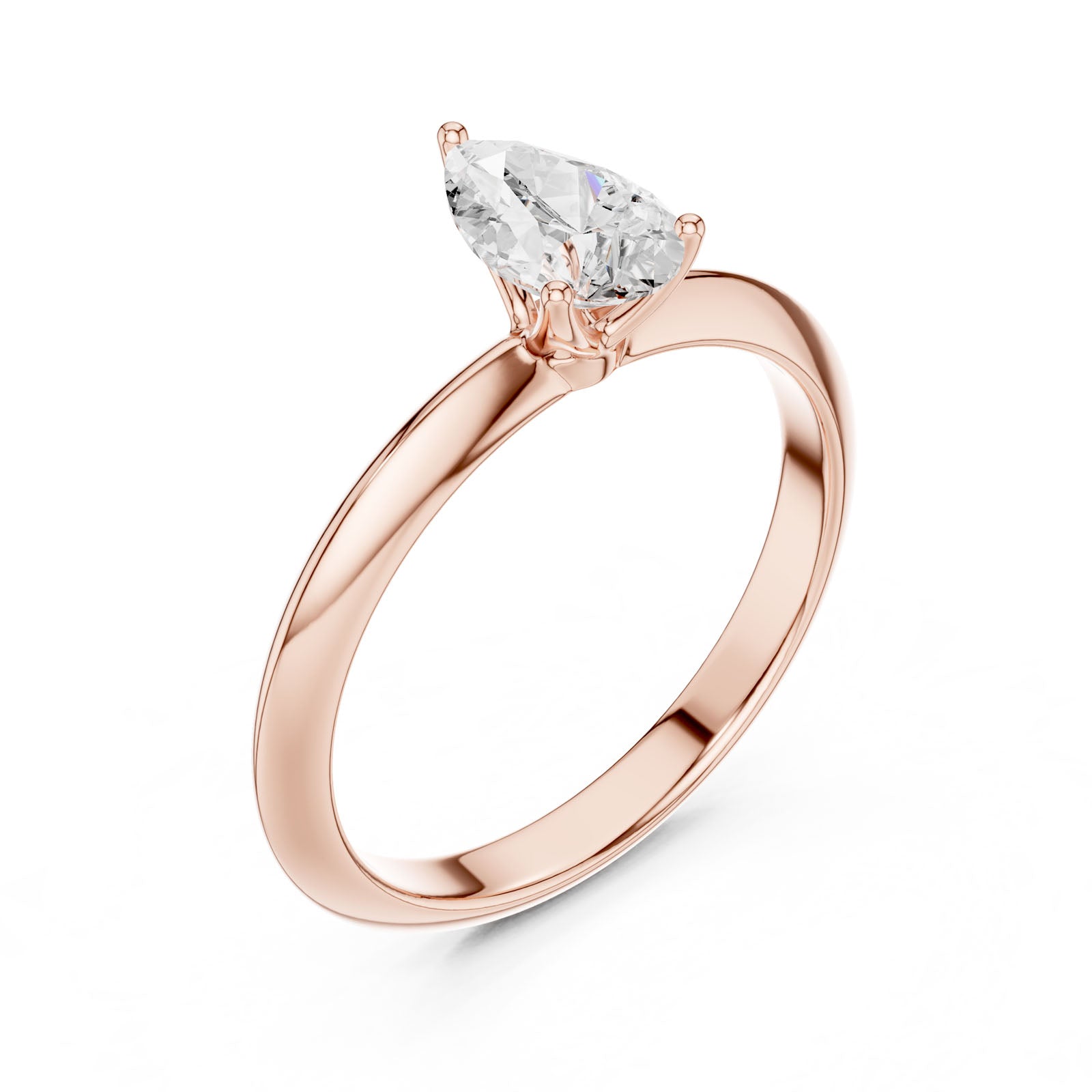 1.00 Ct. Pear Cut Diamond Solitaire Ring with Three-Prong Setting (DDLR-146-PE) 11