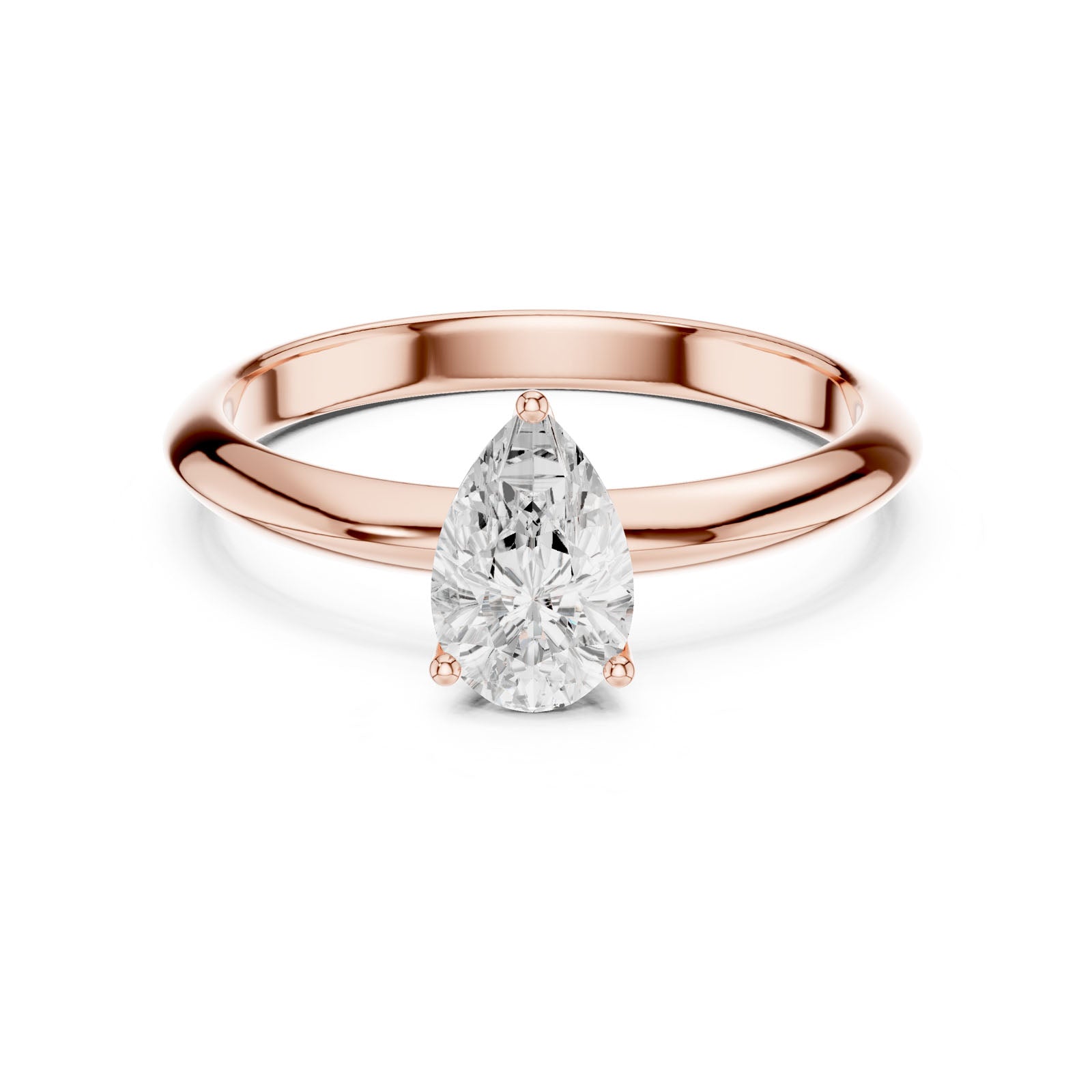 1.00 Ct. Pear Cut Diamond Solitaire Ring with Three-Prong Setting (DDLR-146-PE) 12