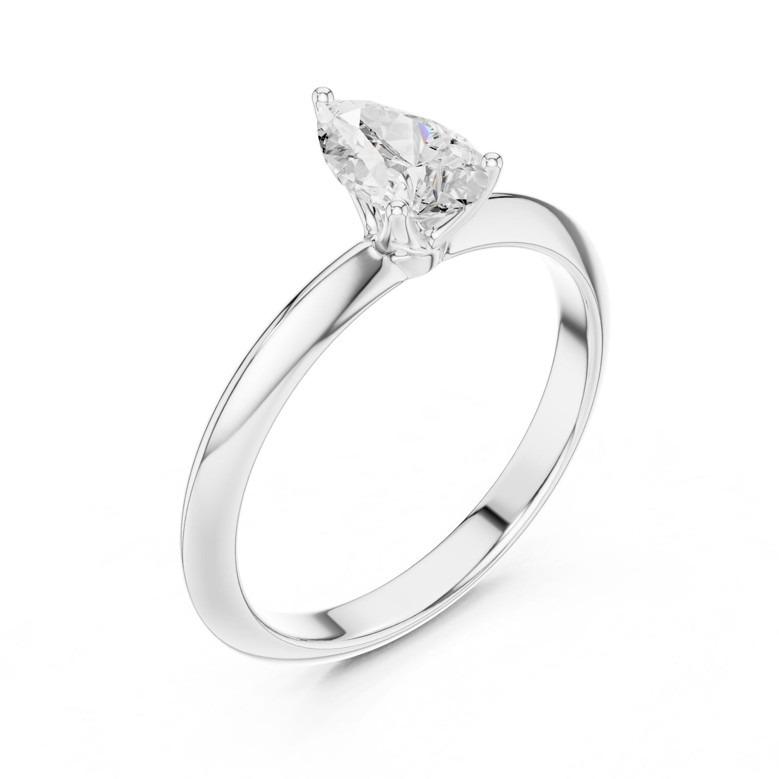 1.00 Ct. Pear Cut Diamond Solitaire Ring with Three-Prong Setting (DDLR-146-PE) 5